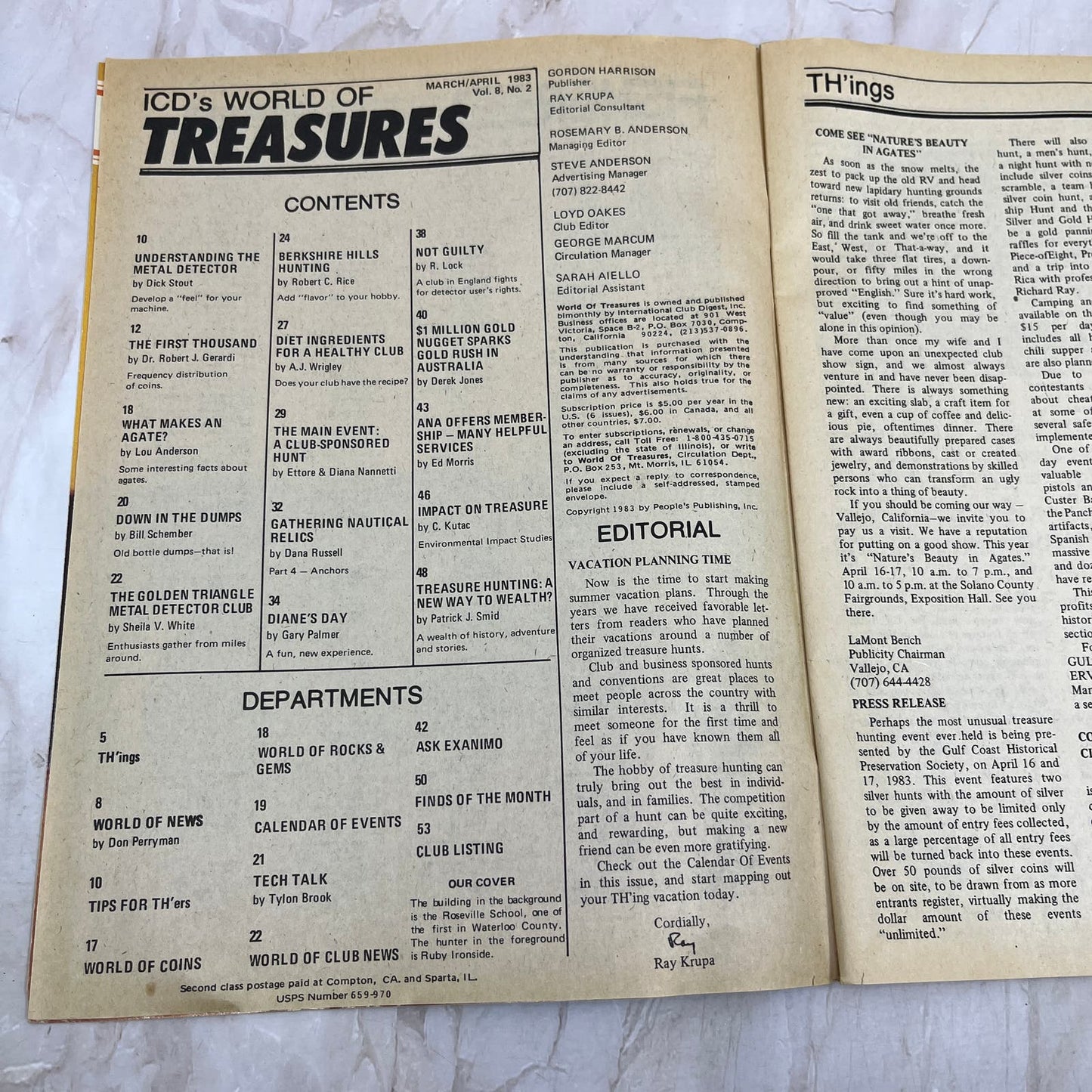 1983 April - ICD World of Treasures Magazine - Treasure Hunting Gold Rocks M16