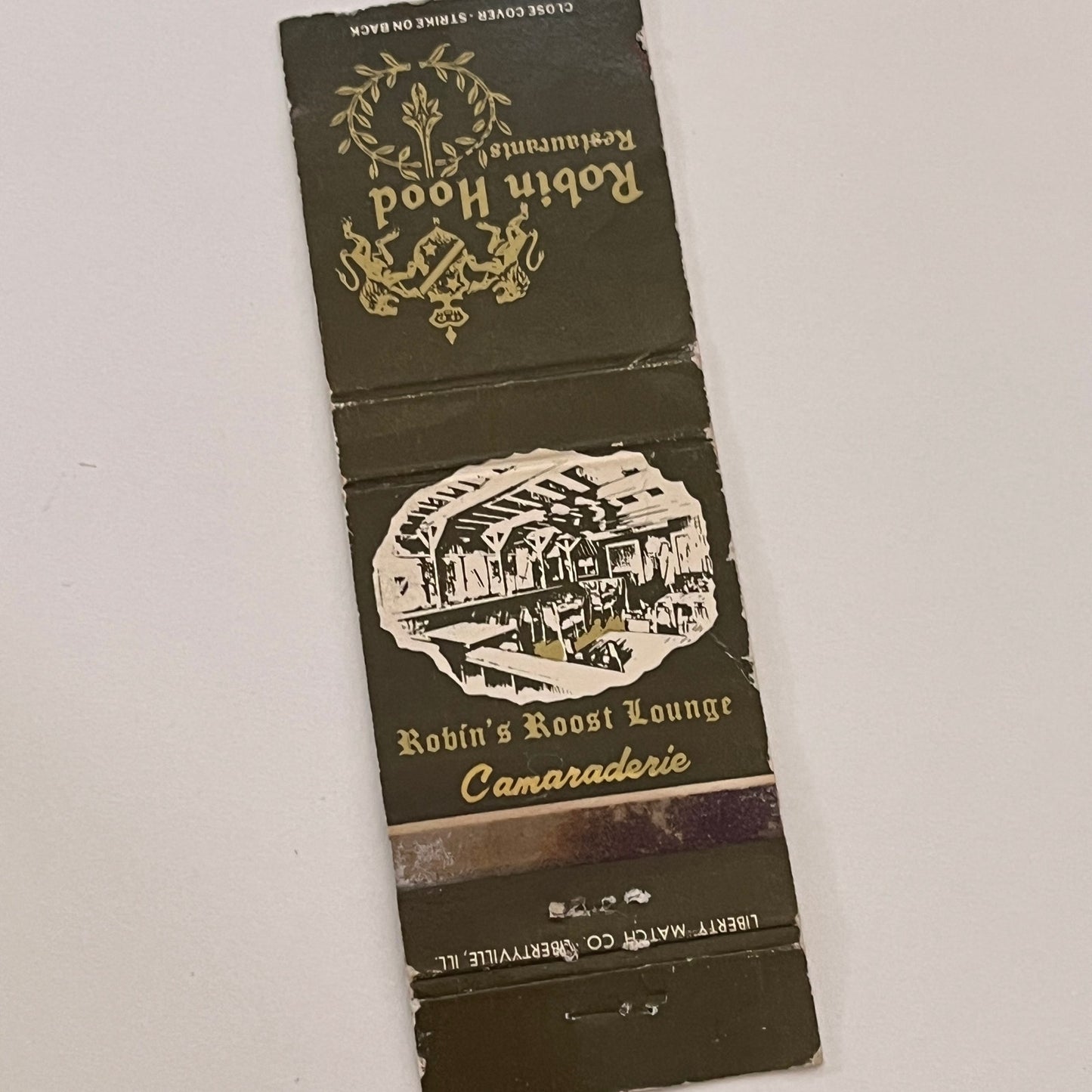 Robin Hood Restaurants Chicago Michigan City Duluth Matchbook Cover TB6-MB2-2