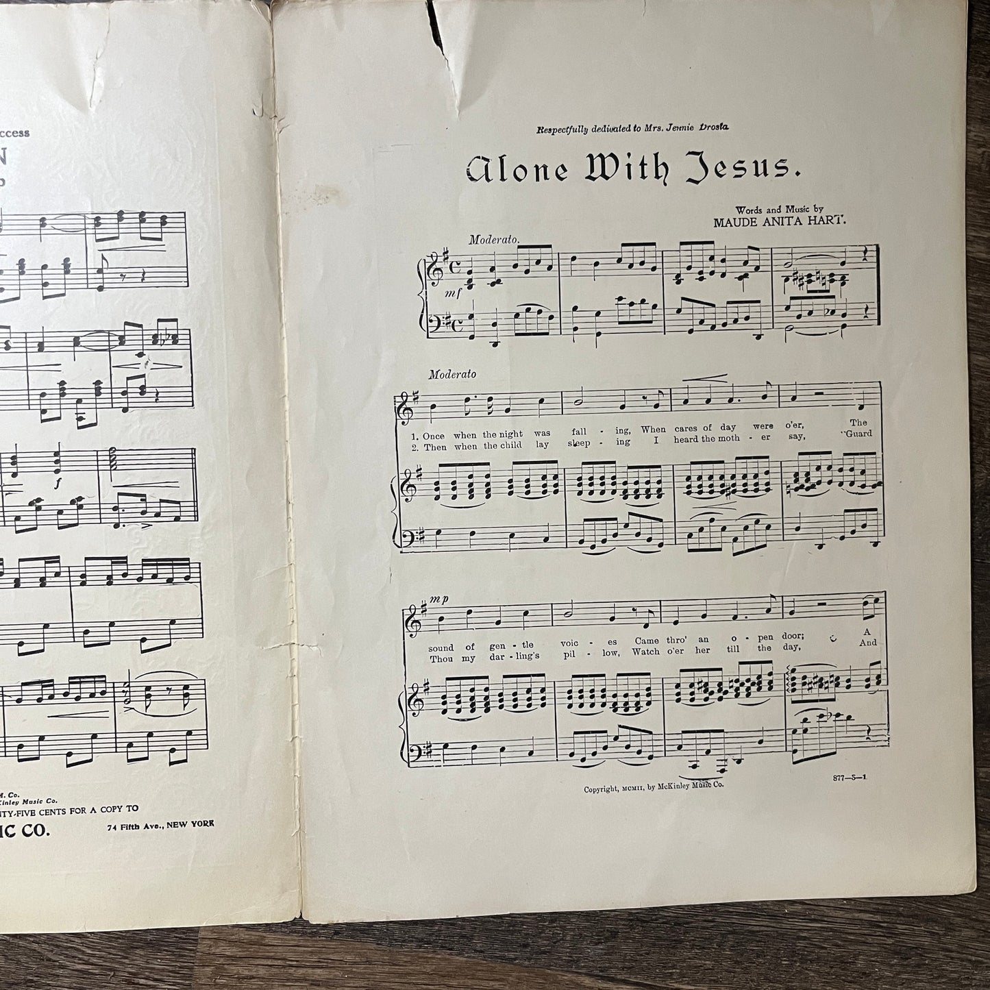 Alone With Jesus Maude Anita Hart 1902 Sheet Music V13