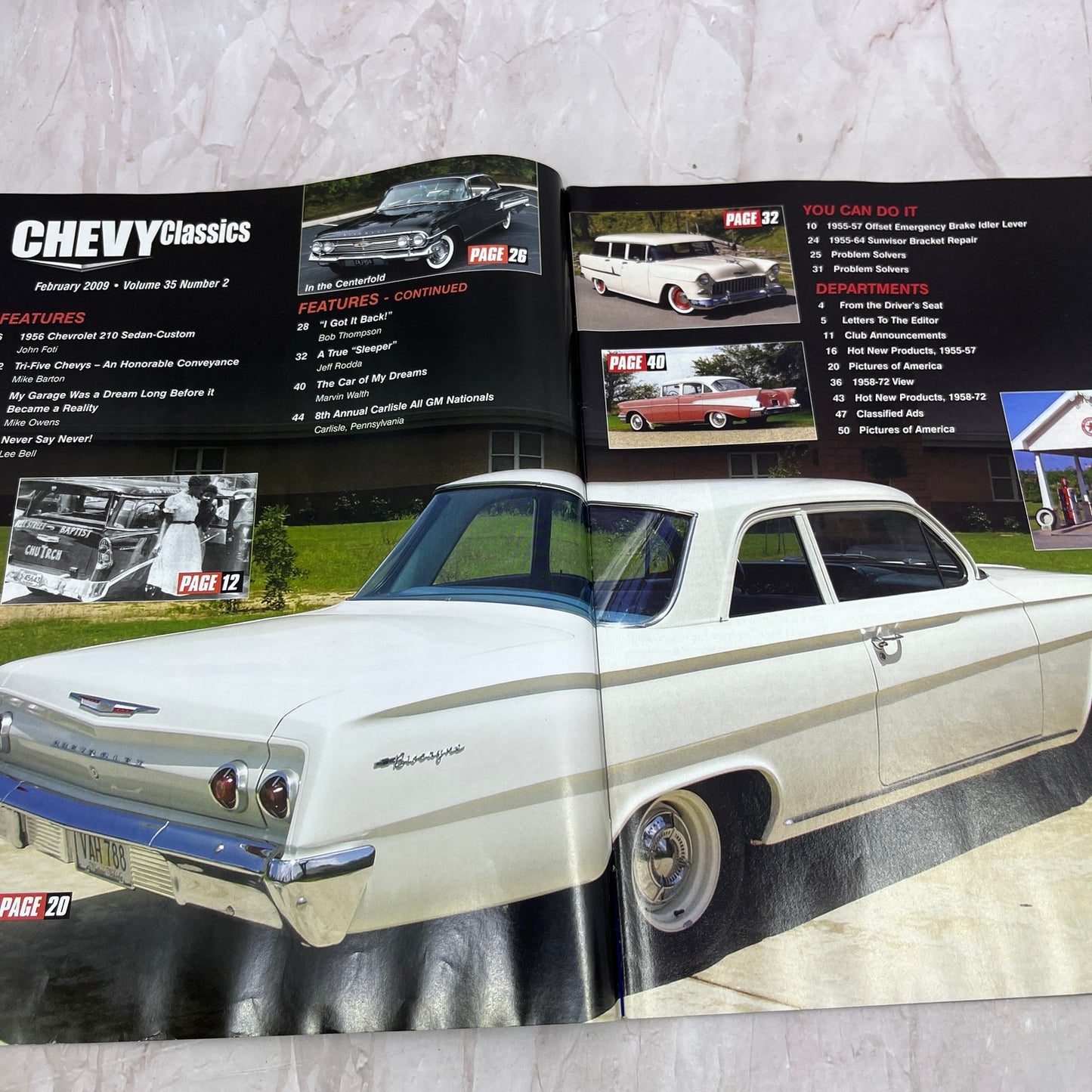 Tri-Five Offset Emergency Brake Lever - Chevy Classics Magazine - Feb 2009 M30