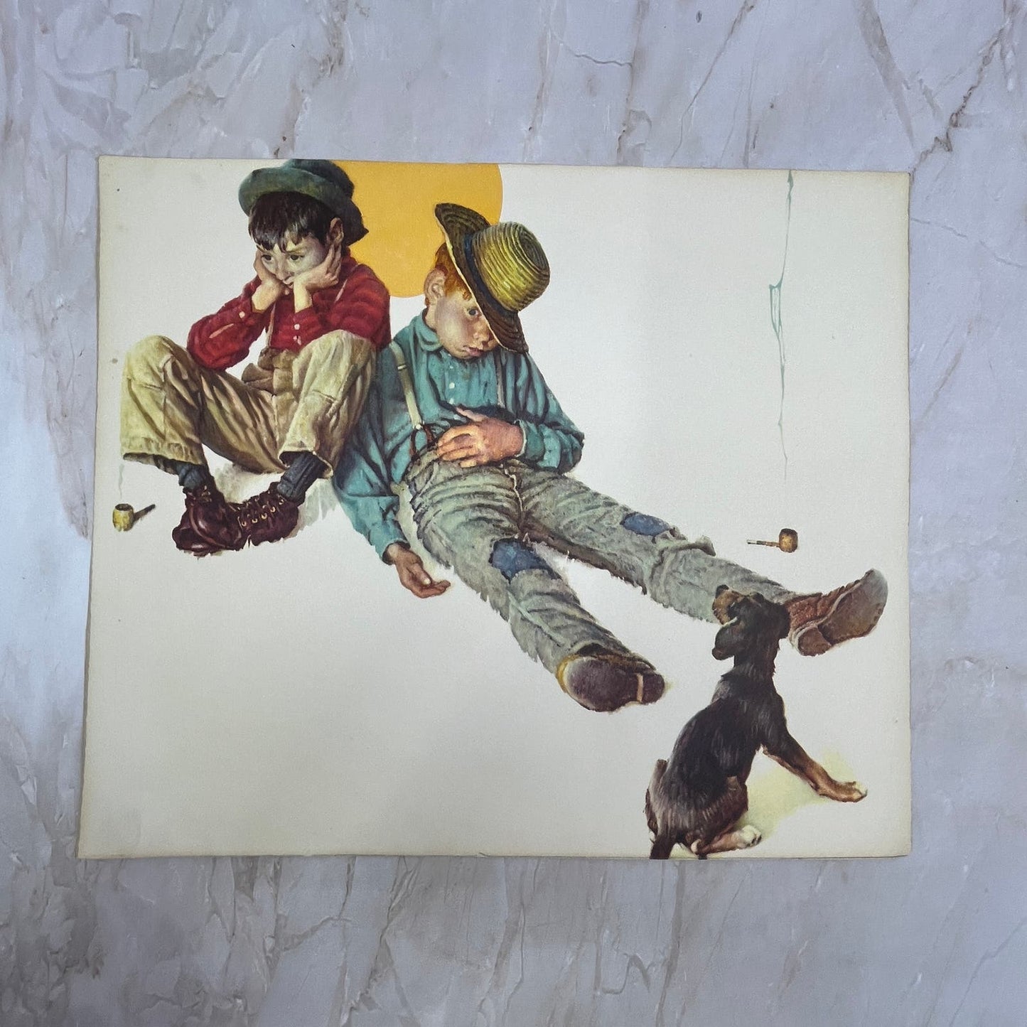 Norman Rockwell Me and My Pal Vintage Art Print 10x12 FL6-3