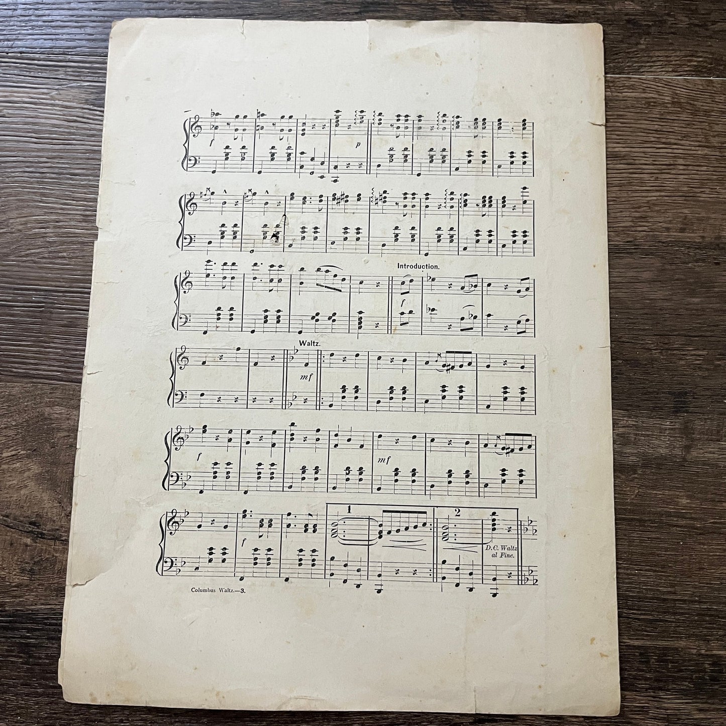 Columbus Waltz Composed by E. St. John 1893 Sheet Music V33-4