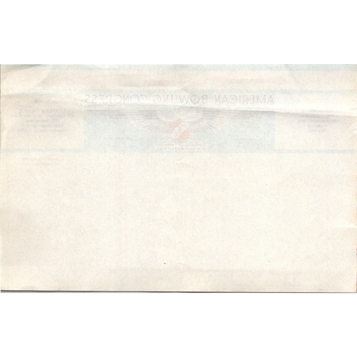 American Bowling Congress International ABC Vintage Blank Letterhead J17