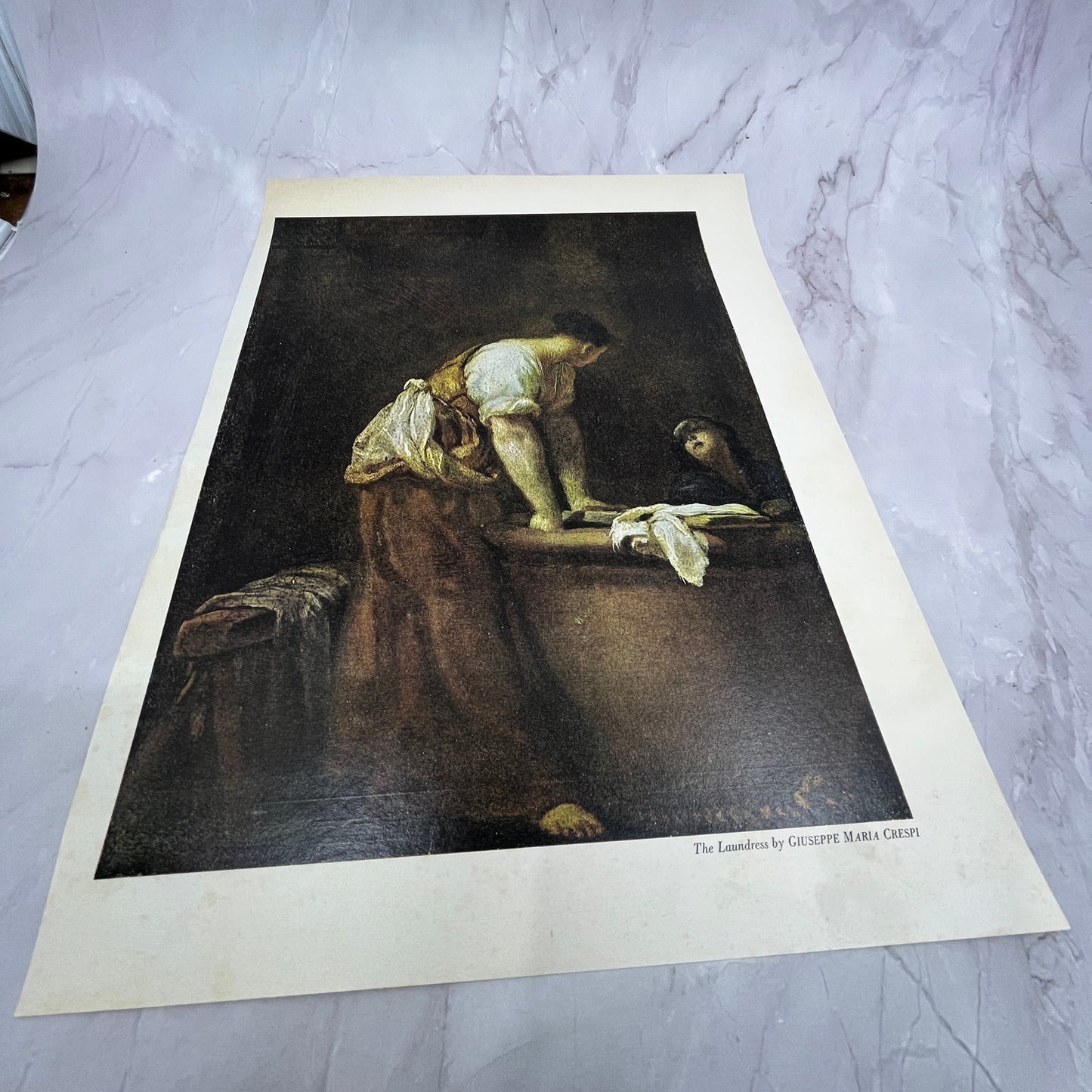 The Laundress by Giuseppe Maria Crespi Lithograph 10x13" Art Print V22