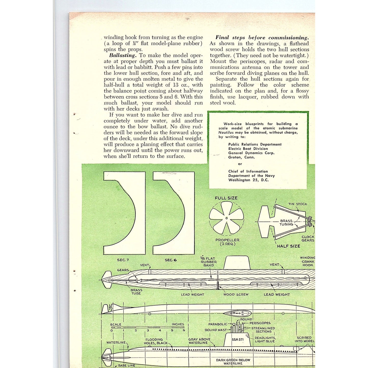 Working Model of Atomic Submarine Roy L. Clough Jr 3-Page 1955 Article AG1-4