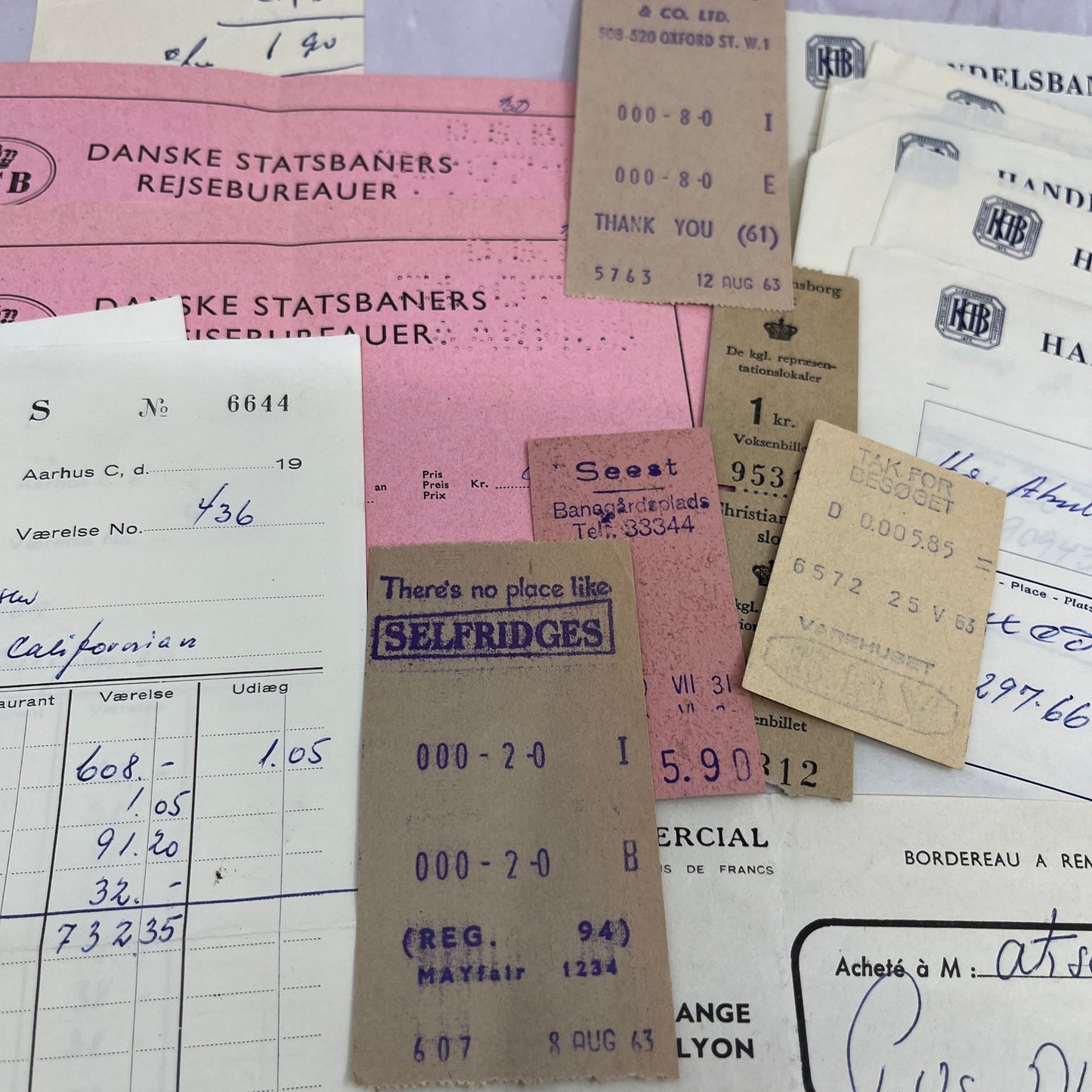 1960s Aarhus Denmark European Travel Ephemera Lot Hotel Norden TH2-MI1