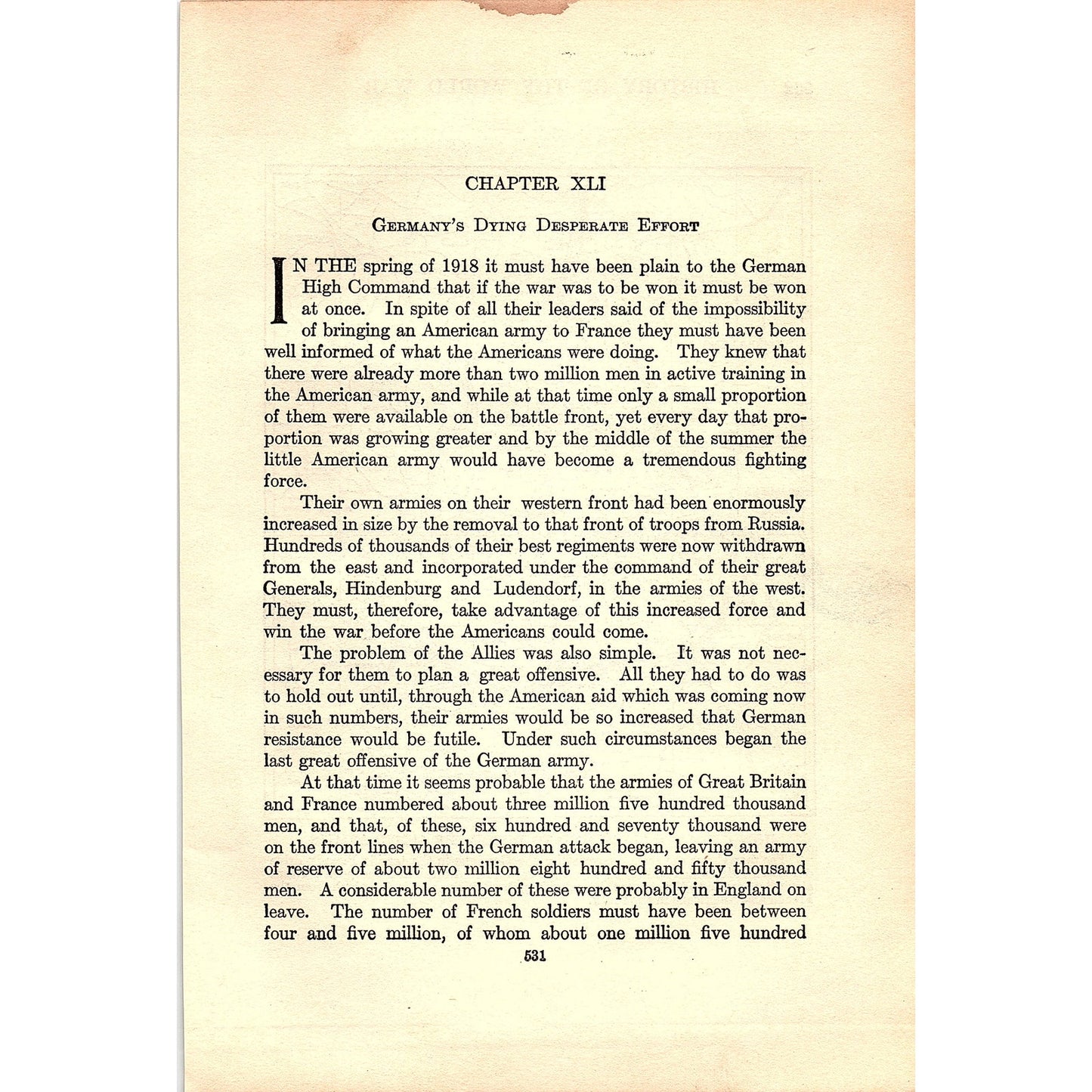 How Germany Attempted to Divide the Allied Armies 1919 WWI Map Print AF9-16