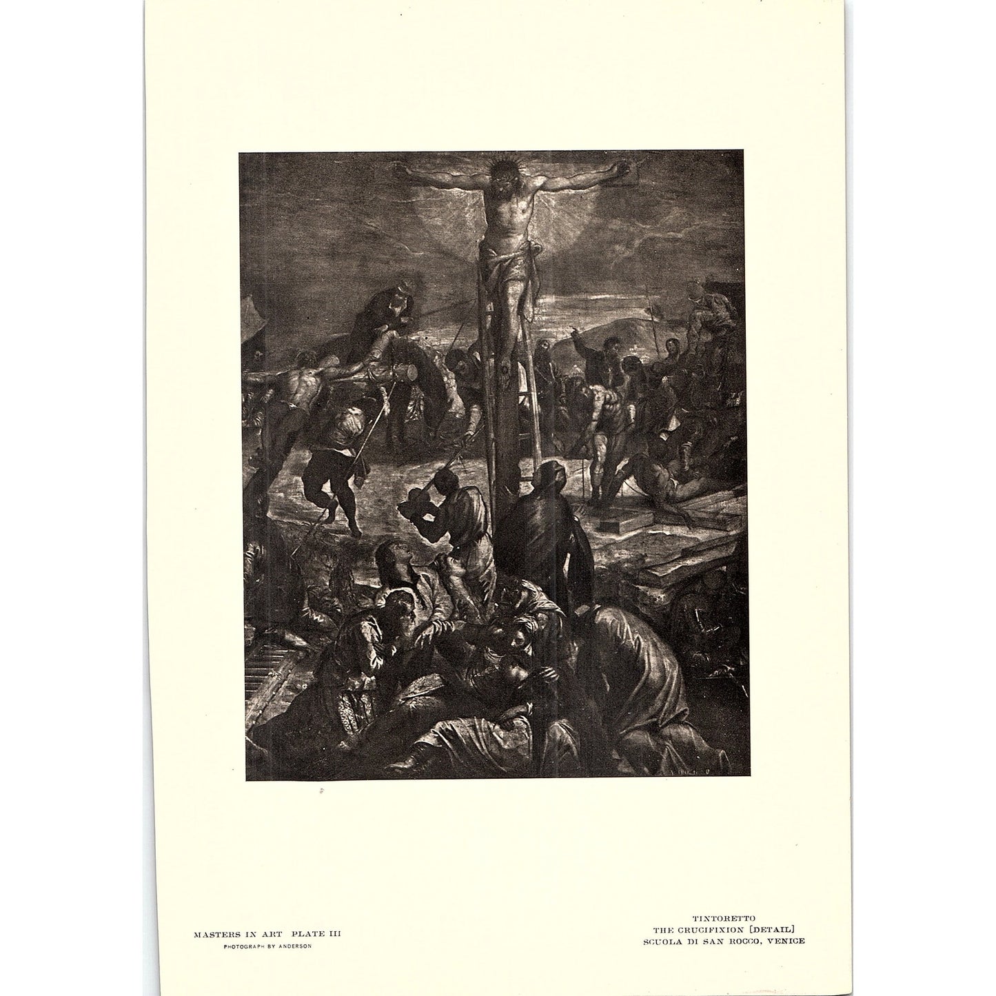 The Crucifixion (Detail) - Tintoretto - 1902 Litho Art Print AF4-12