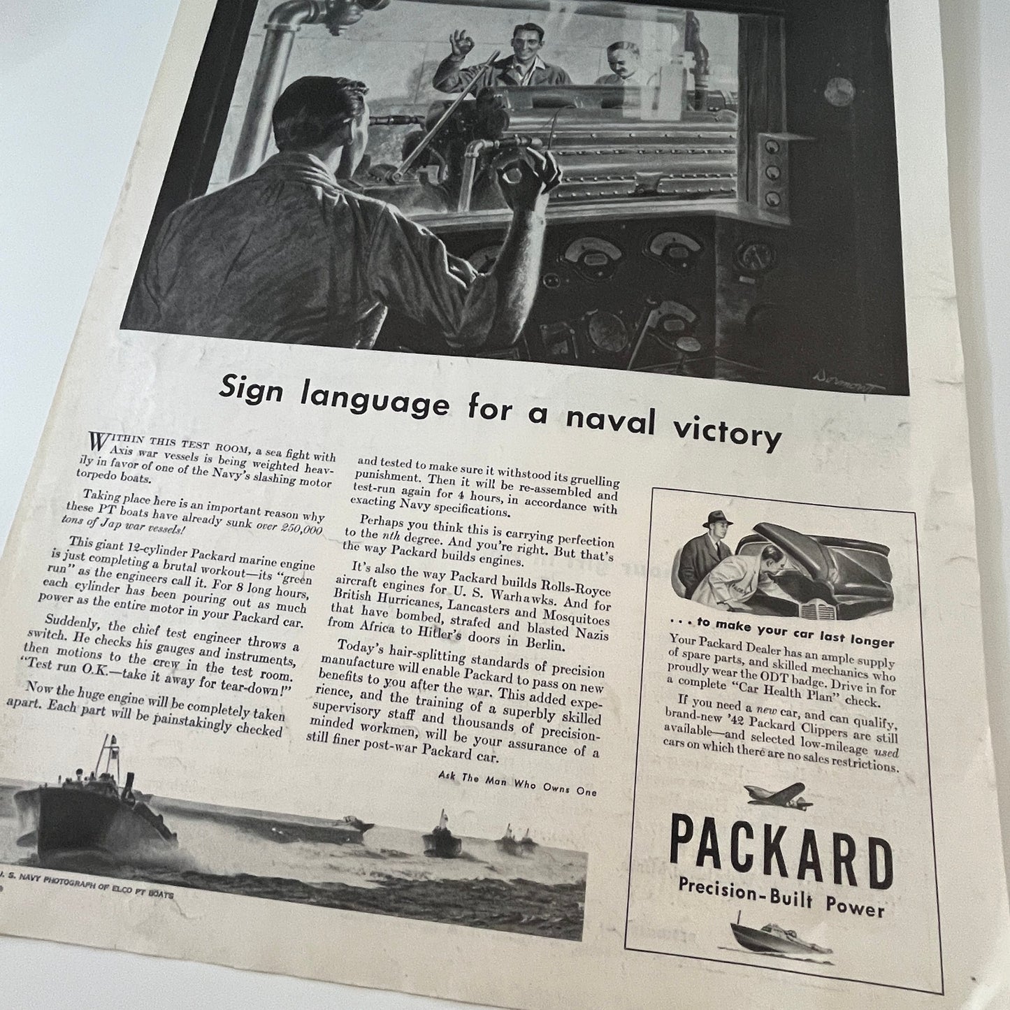 Packard Precision-Built Power 1943 WWII Ad SV1-6