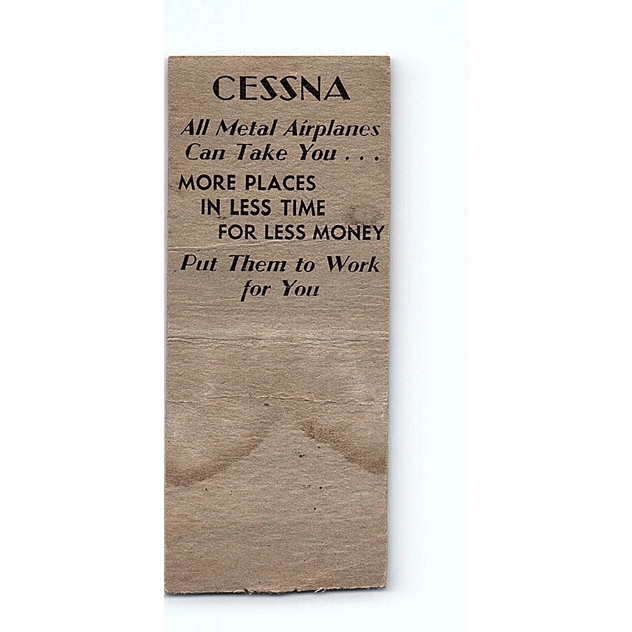 Morey Airplane Co Cessna Morey Airport Middleton WI Vtg Matchbook Cover SF3-Y5