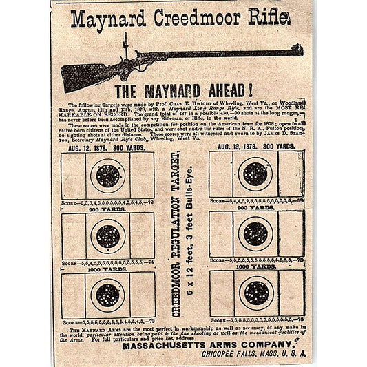 Maynard Creedmoor Rifle Massachusetts Arms Company Chicopee Falls 1878 AG2-M13
