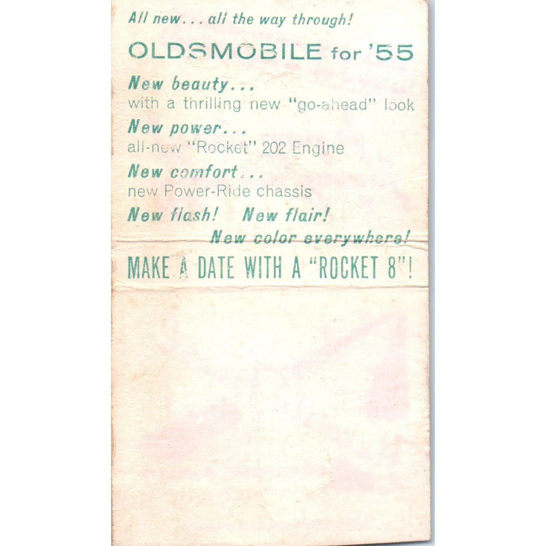 1955 Oldsmobile Anderson Cadillac-Oldsmobile Chippewa Falls Matchbook SF4-Y6