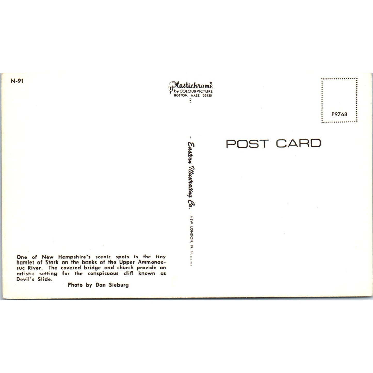 Ammonoosuc River Covered Bridge and Church NH Covered Bridge Postcard PC5