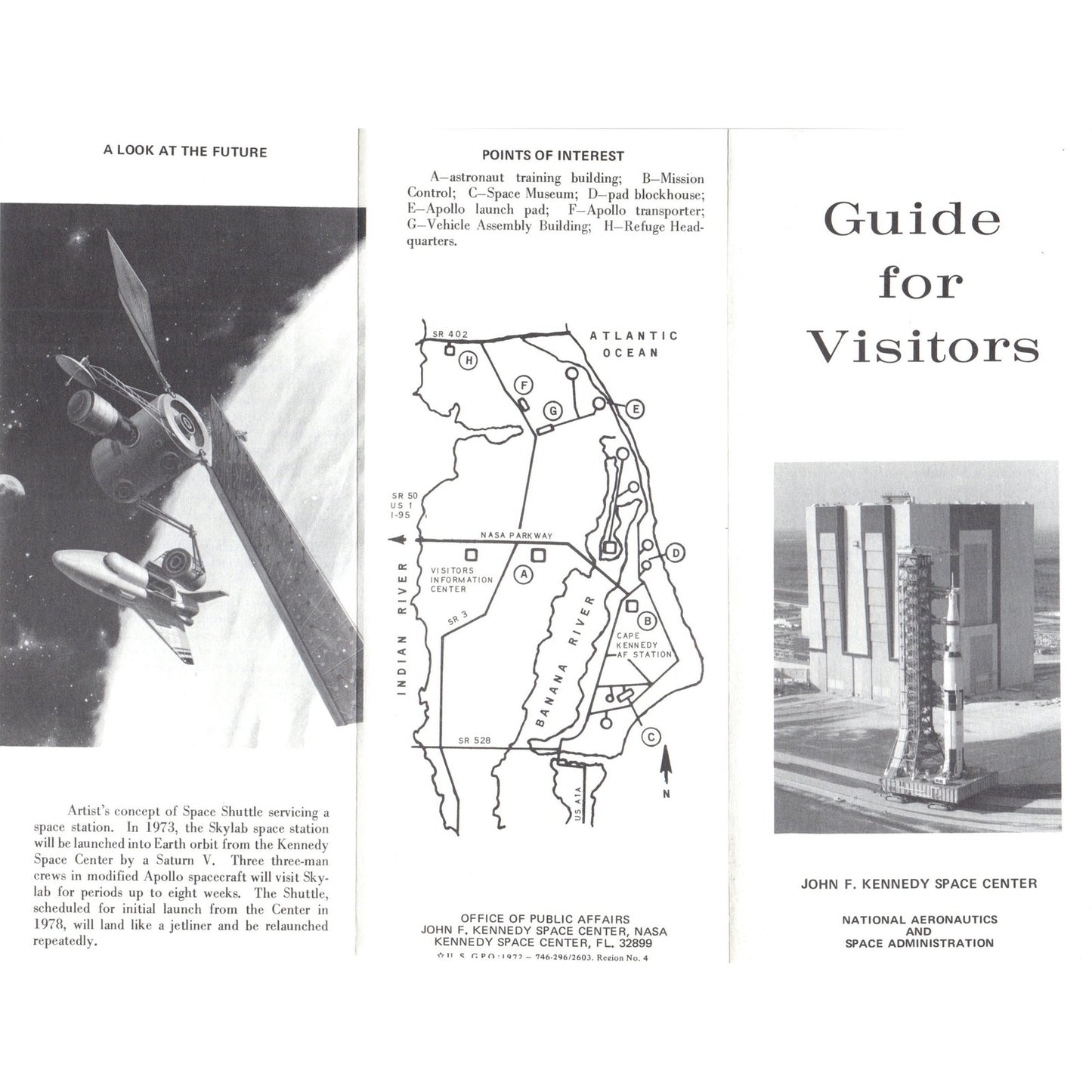 1972 John F. Kennedy Space Center Guide For Visitors Travel Brochure AF7-E1