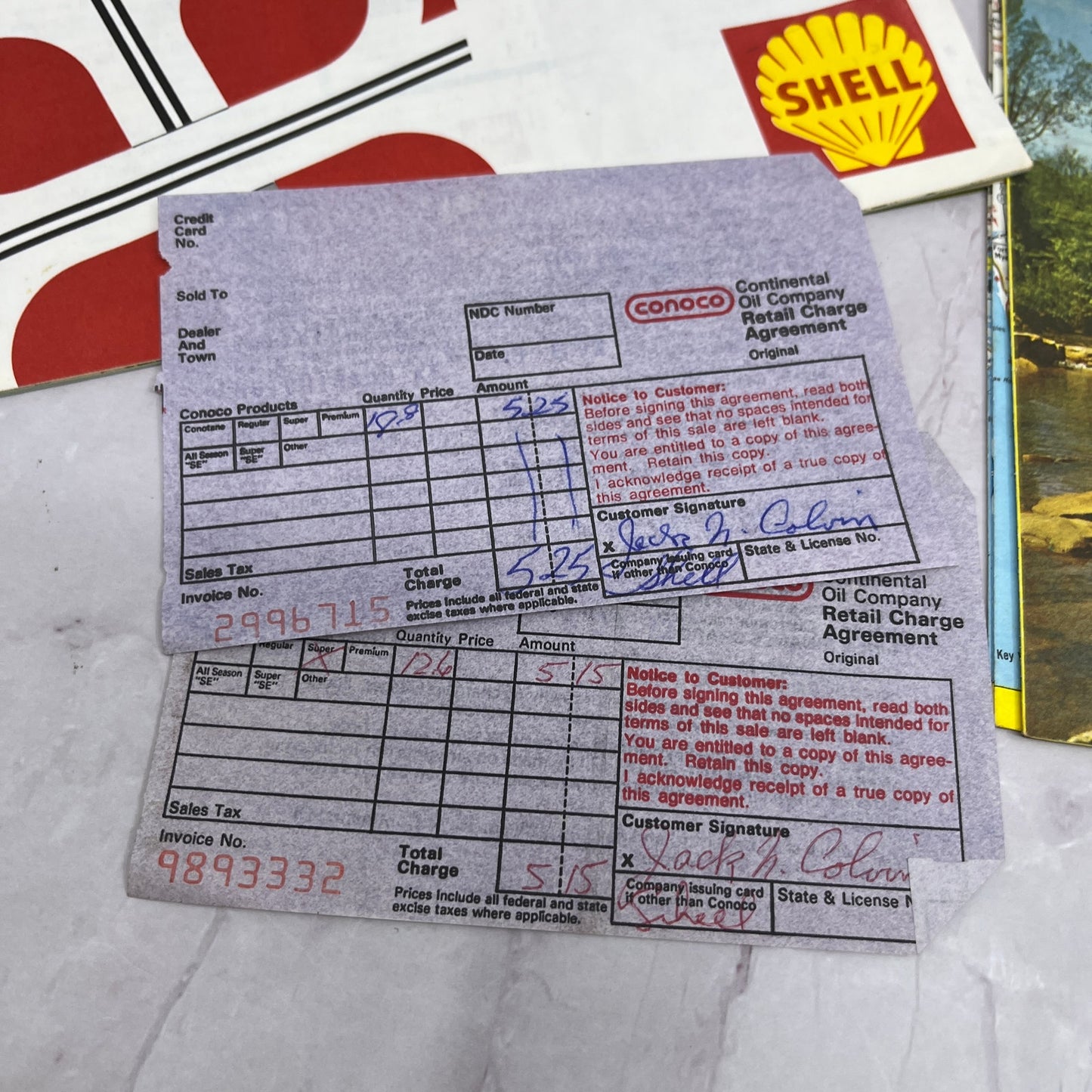 1971 Shell Oil Route Kit Maps, Trip Expense Record, Touring Guide TH2-MI1