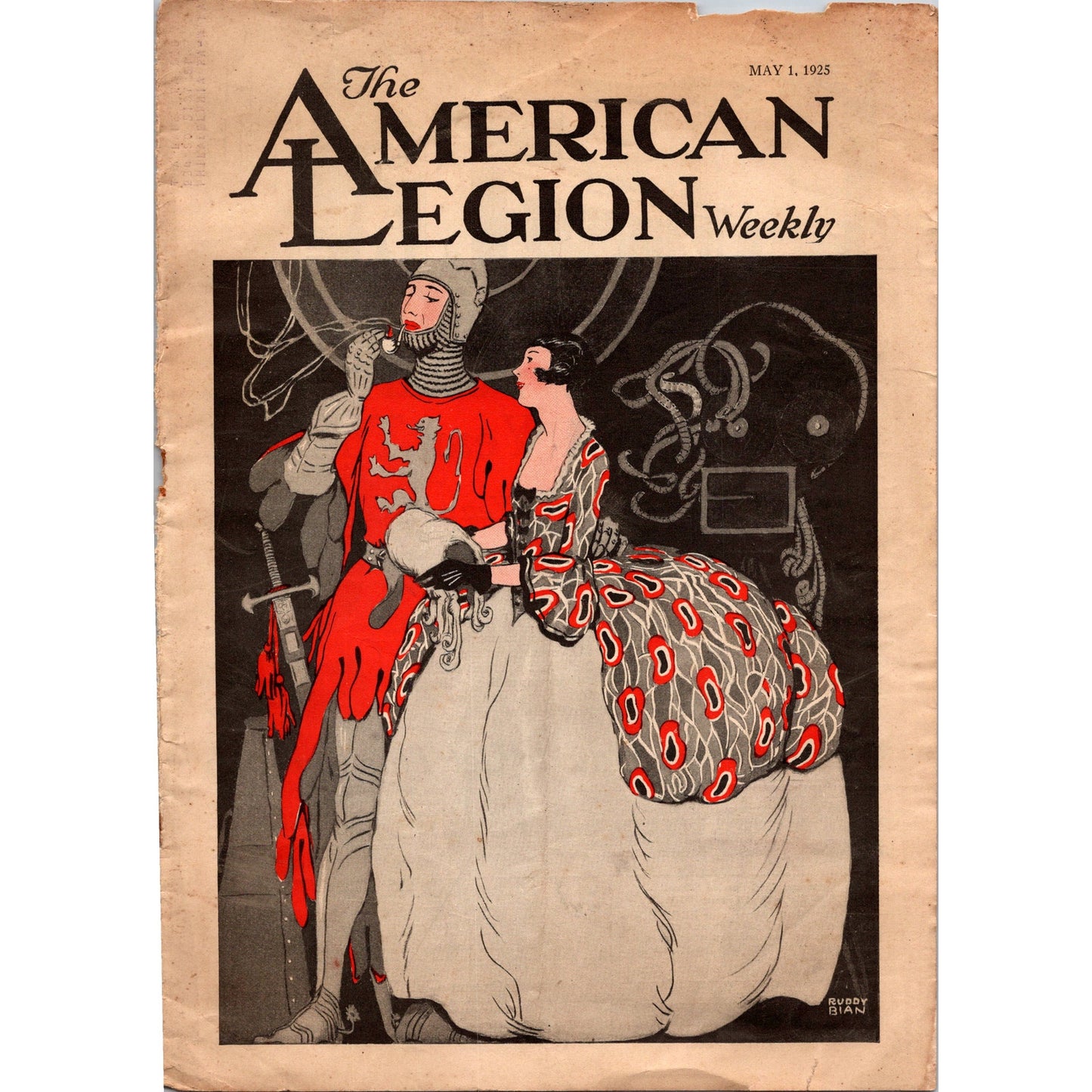 American Legion Weekly Ruddy Bian Art 1923 COVER ONLY SI10
