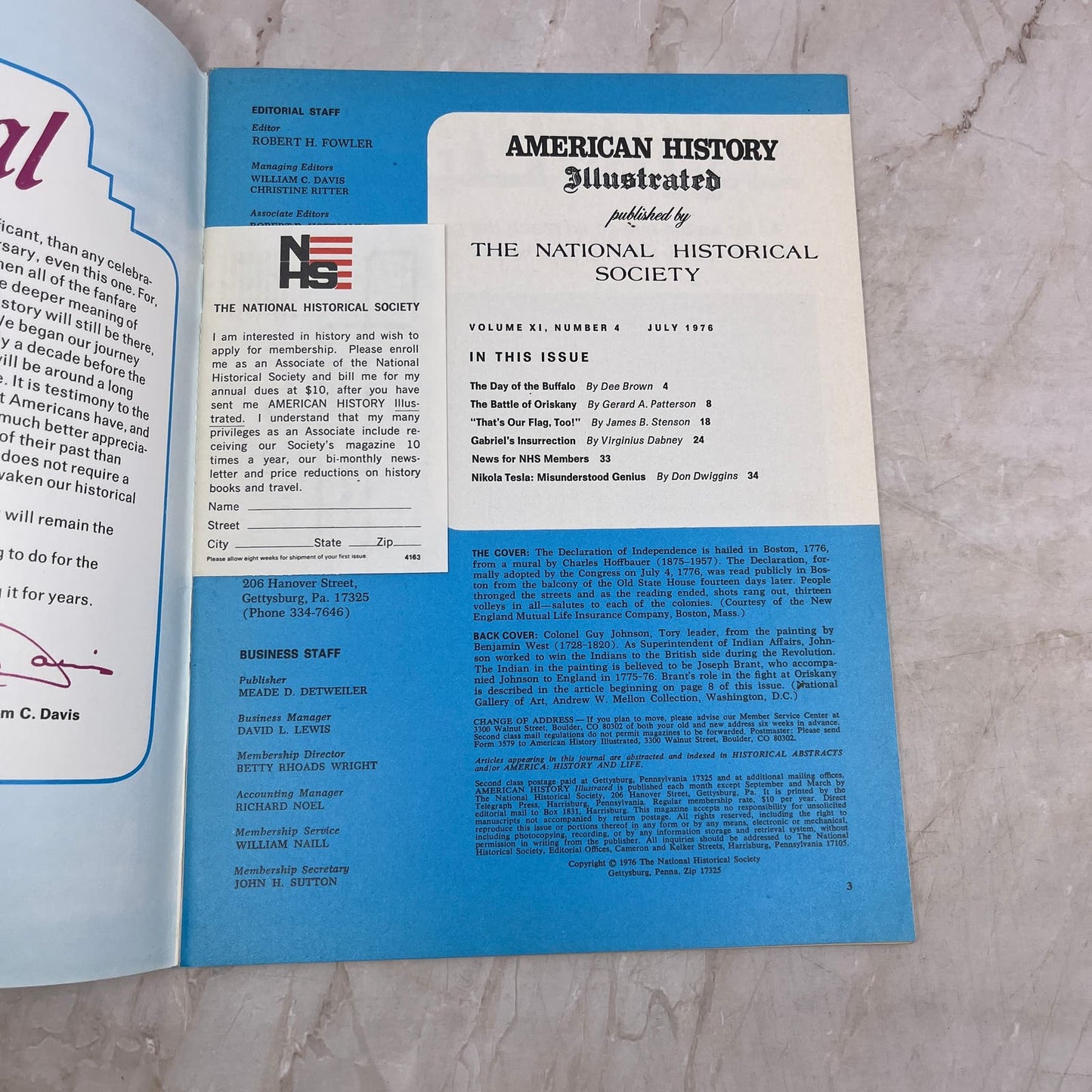 1976 Jul - American History Illustrated Magazine Declaration of Independence M21