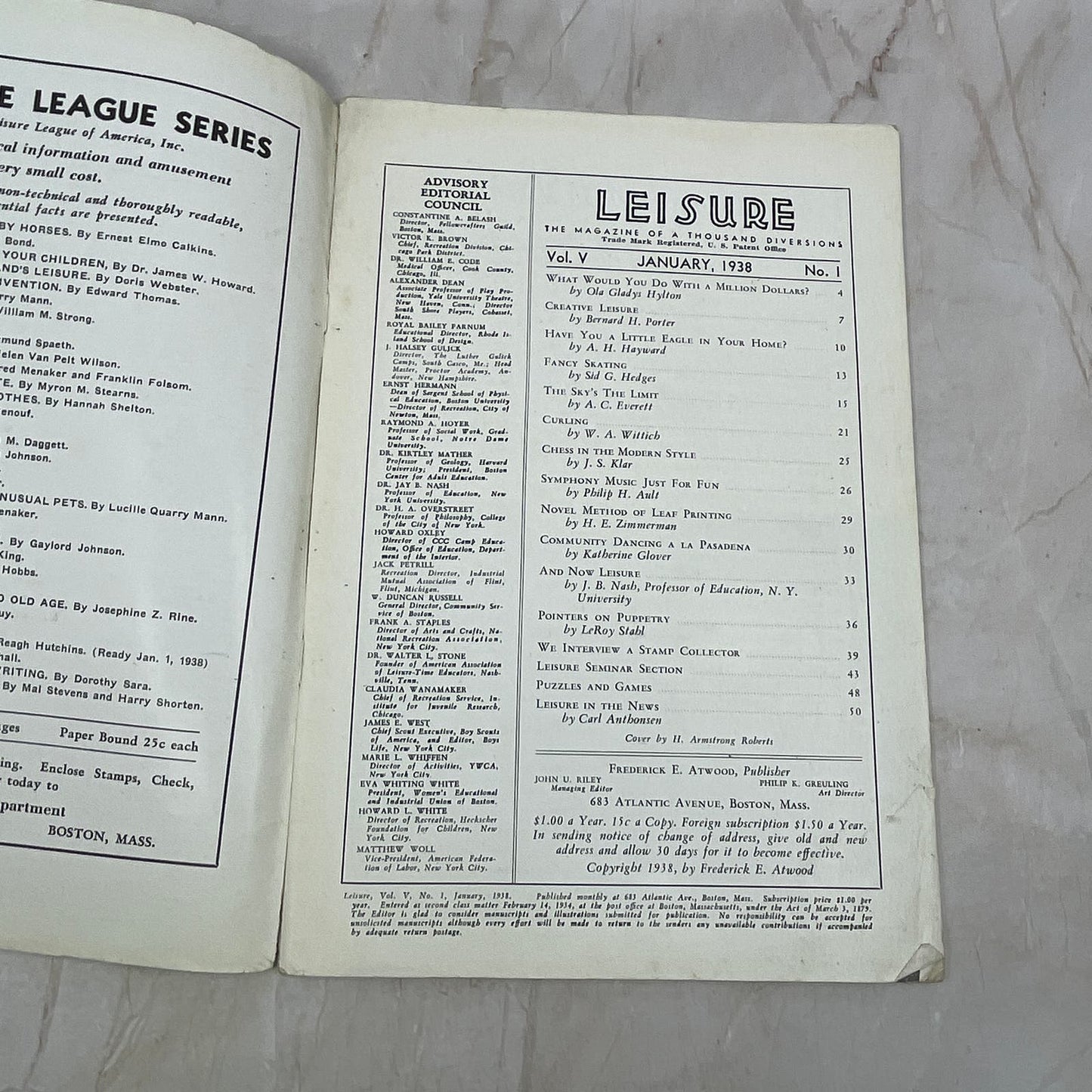 1938 Jan - Leisure Magazine - Playing in the Snow Cover TI9-P3