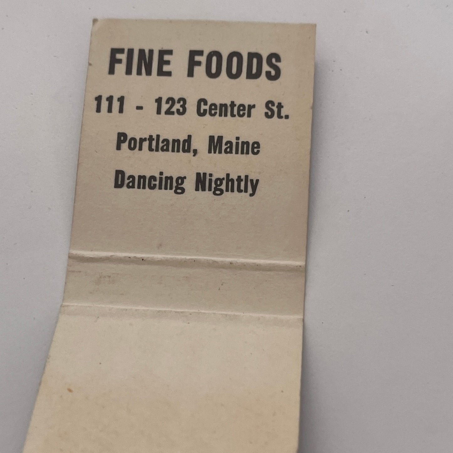 Anthony's Fine Foods 123 Center St Portland ME Vintage Matchbook Cover TB8-MB2-2