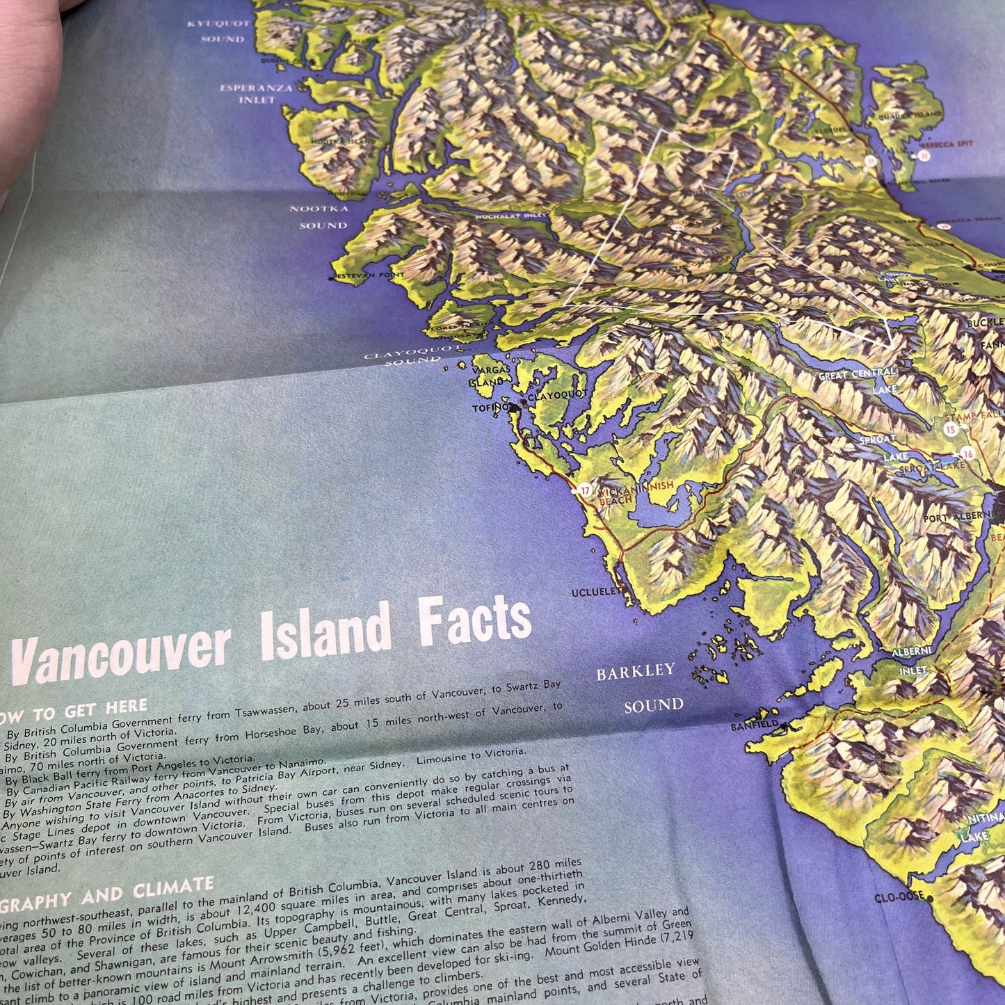 c1970 Provincial Parks on Vancouver Island J.J André Travel Fold Out Map TH2-MP1