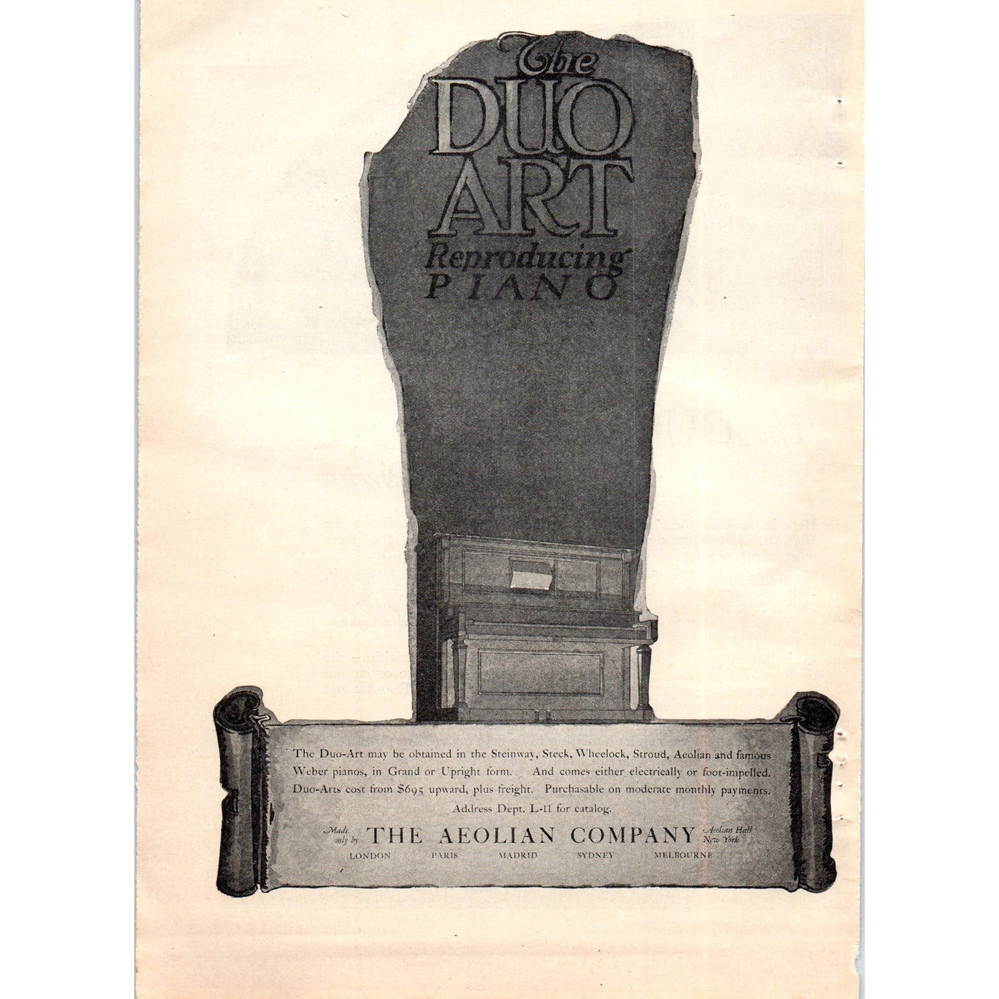 The Aeolian Company Duo Art Reproducing Piano 1924 Magazine Ad AF2-A1