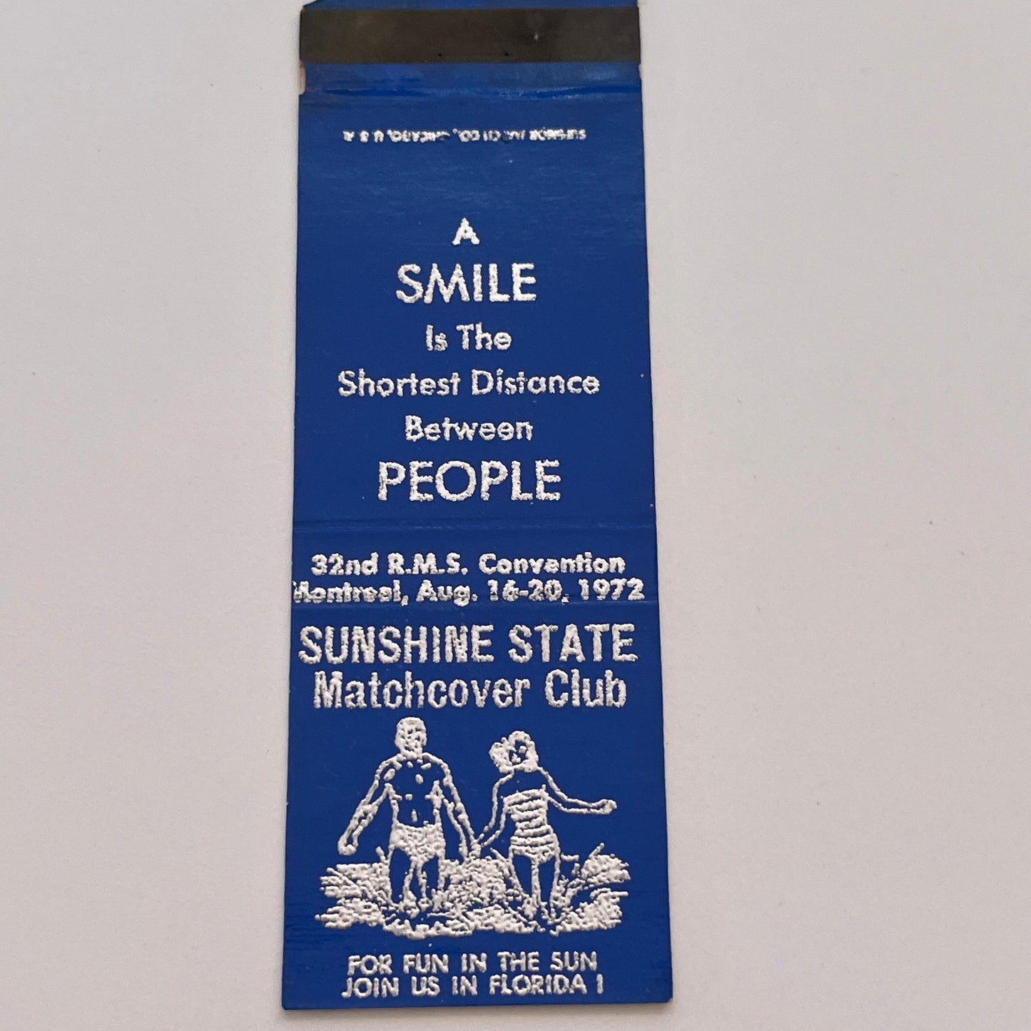 Sunshine State Matchcover Club Convention 1972 Vintage Matchbook Cover TB6-MB2-3