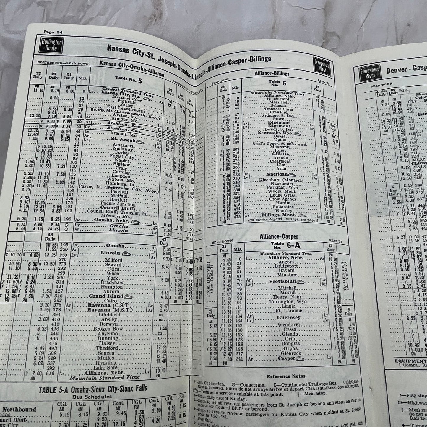 1962 Nov Burlington Route Railway Passenger Train Schedules Timetables TJ4-P1