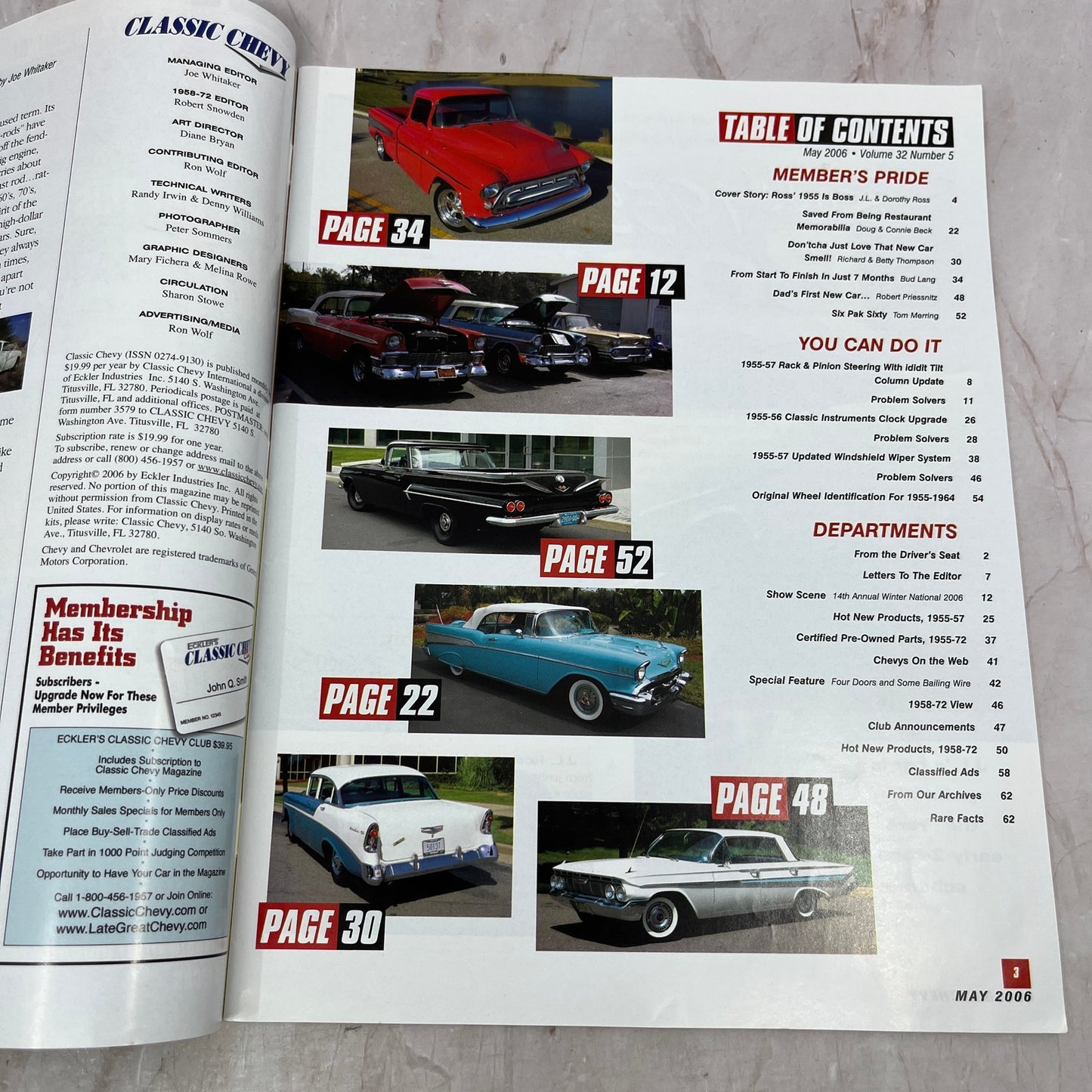 Classic Instruments Clocks - '55, '56, '57 Classic Chevy World - May 2006 M29