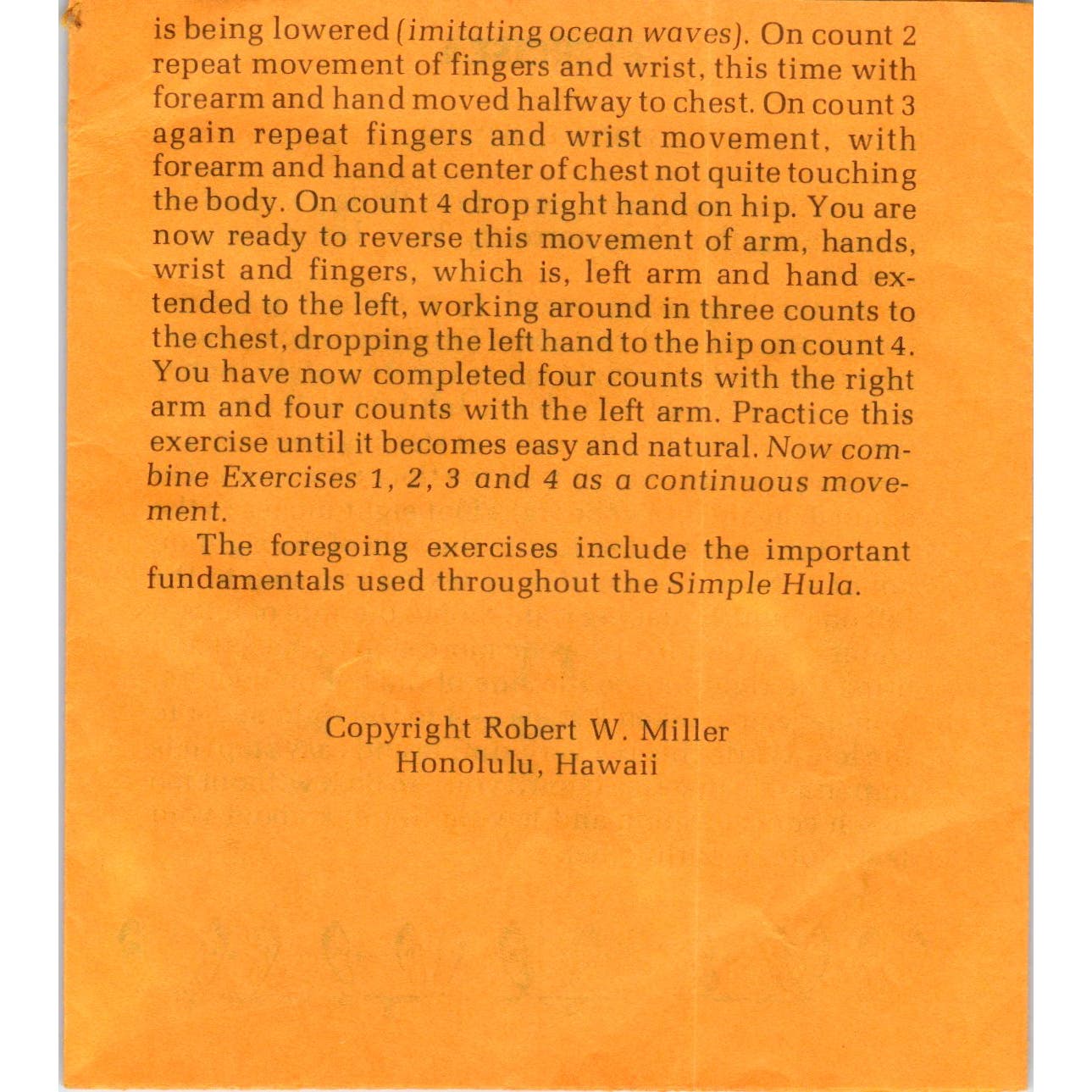 Vintage Continental Airlines Hawaii Flight Hula Pamphlet Robert W. Miller AE8