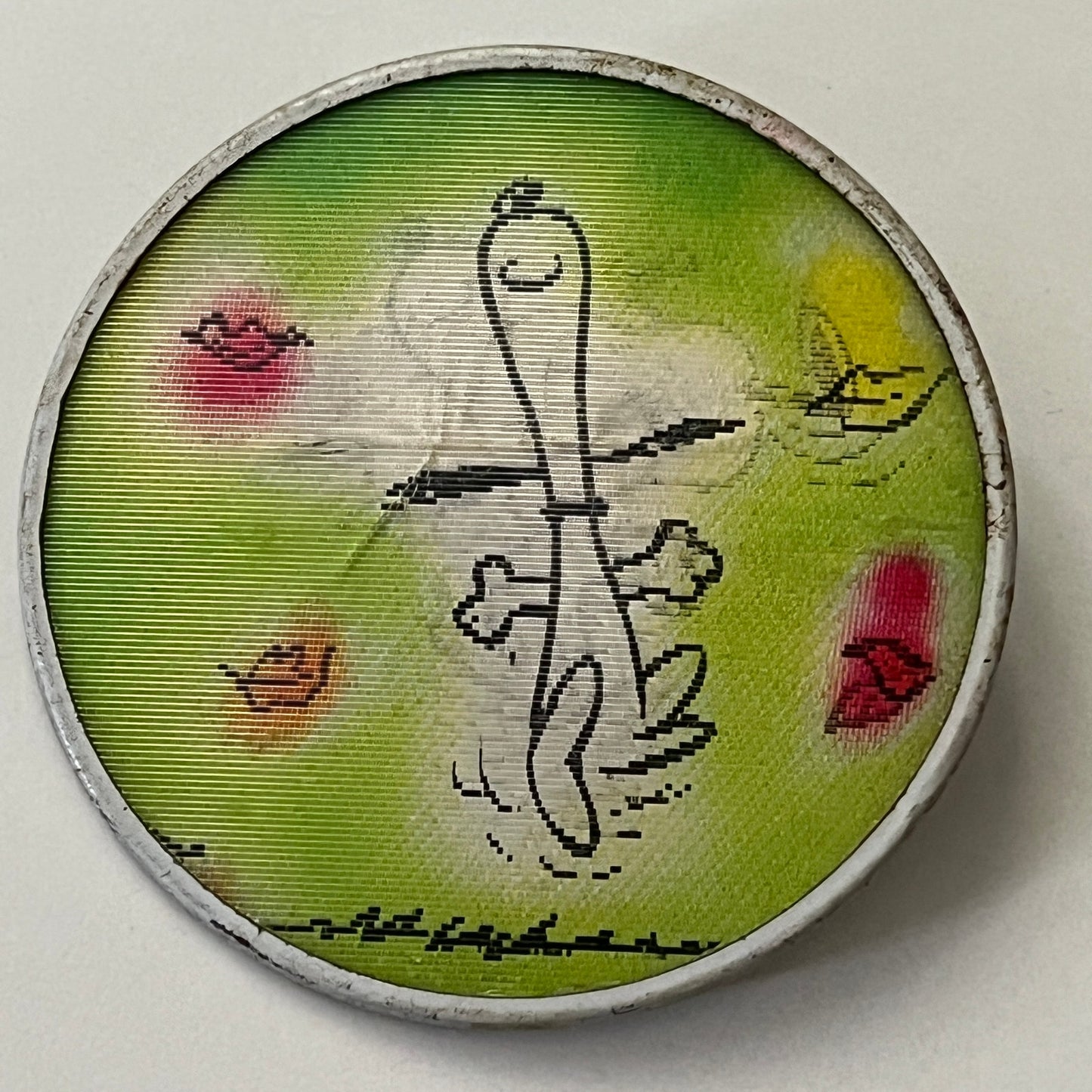 1971 Snoopy Peanuts Movees by Avia Vari-Vue Lenticular Pinback Button TB7-PB3