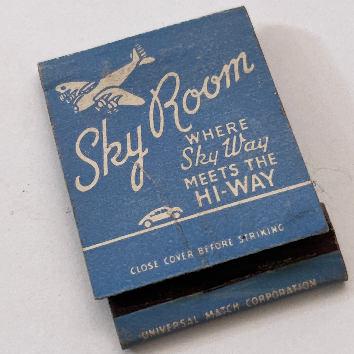 Sky Room Fountain Grill Boeing Field Seattle Vintage Matchbook Cover TB8-MB2-10