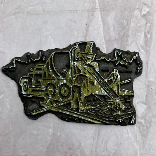 Retro Cement Mixer Truck Vintage Letterpress Printers Block Plate SF5-S