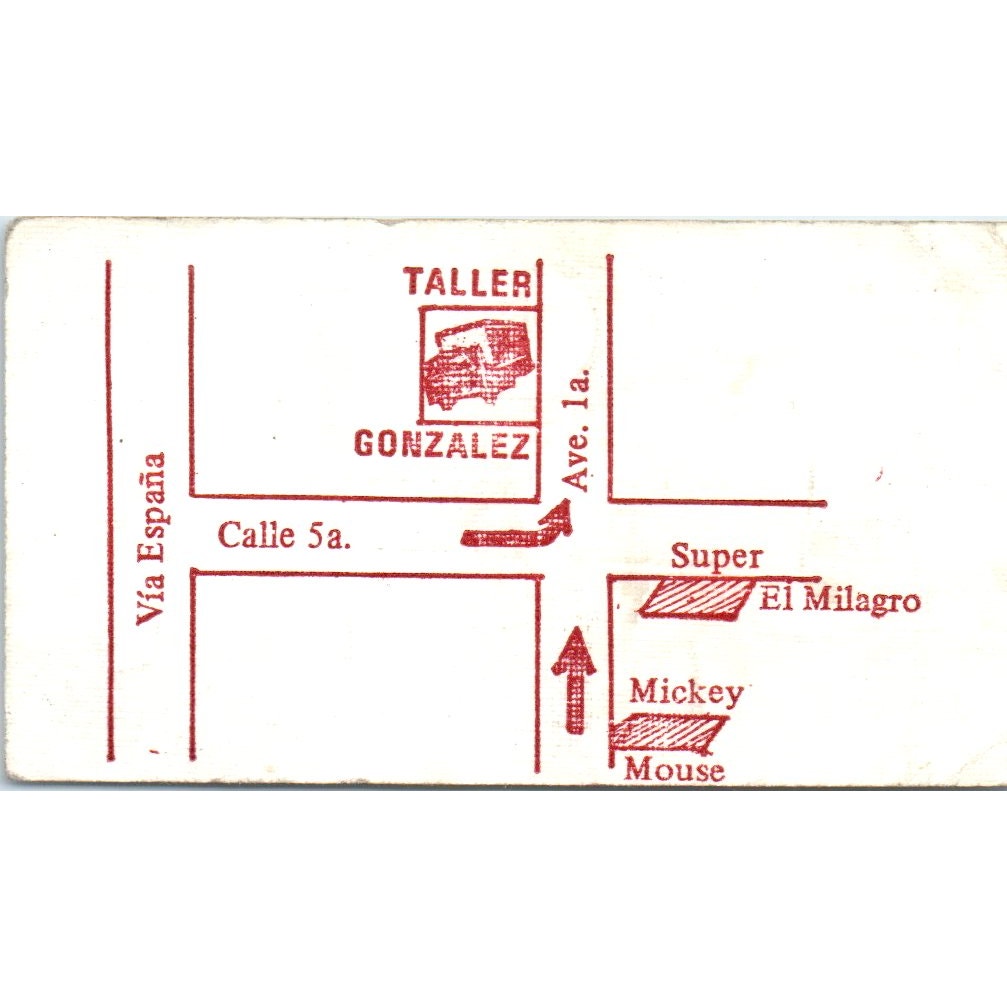 Taller Gonzalez Jaime & Guillermo Lopez Parque Lefevre Vtg Business Card SD8-B15