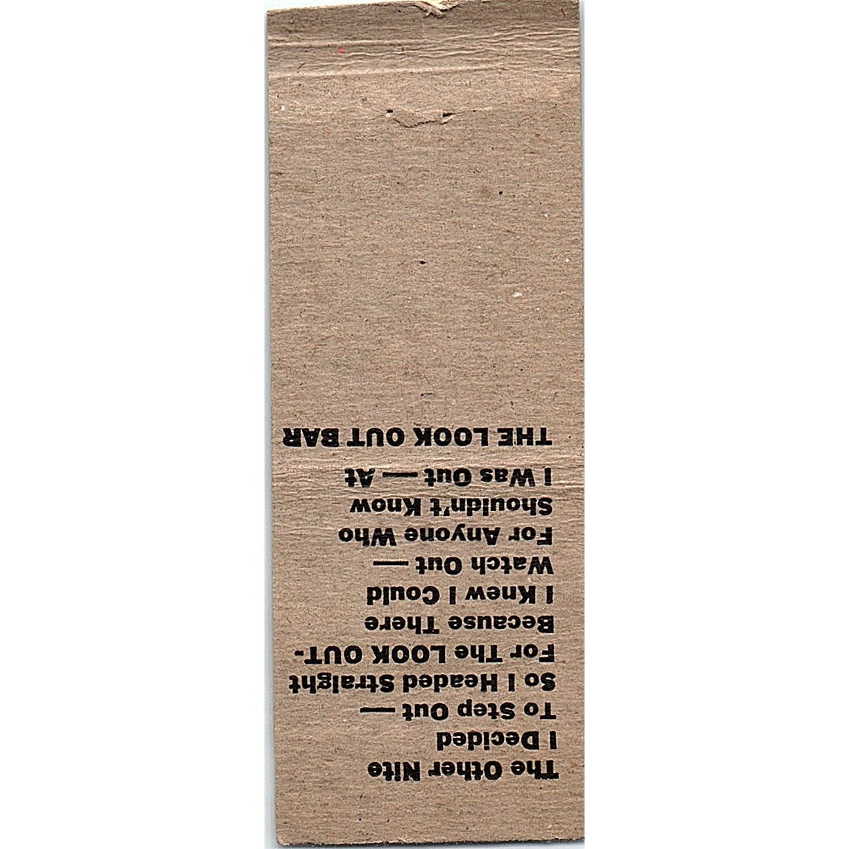 Lookout Bar Abbotsford WI Pinup Vintage Matchbook Cover SC7-Y6