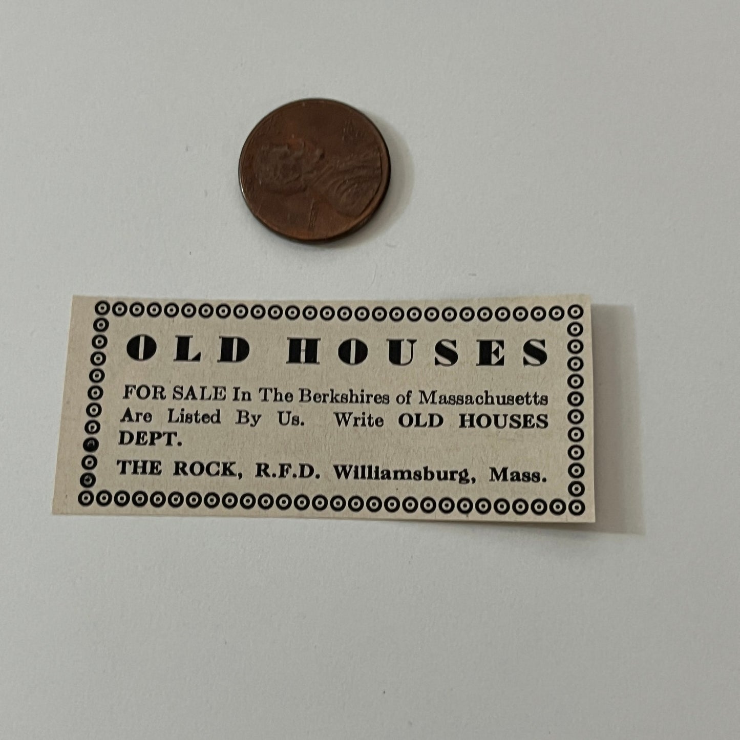 The Rock, R.F.D. Old Houses Williamsburg MA 1952 Yankee Magazine Ad SAG5-S1