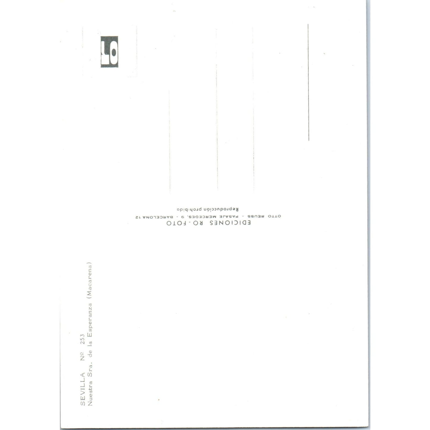 Sevilla Nuestra Sra. De La Esperanza Macarena Vintage Postcard PD1