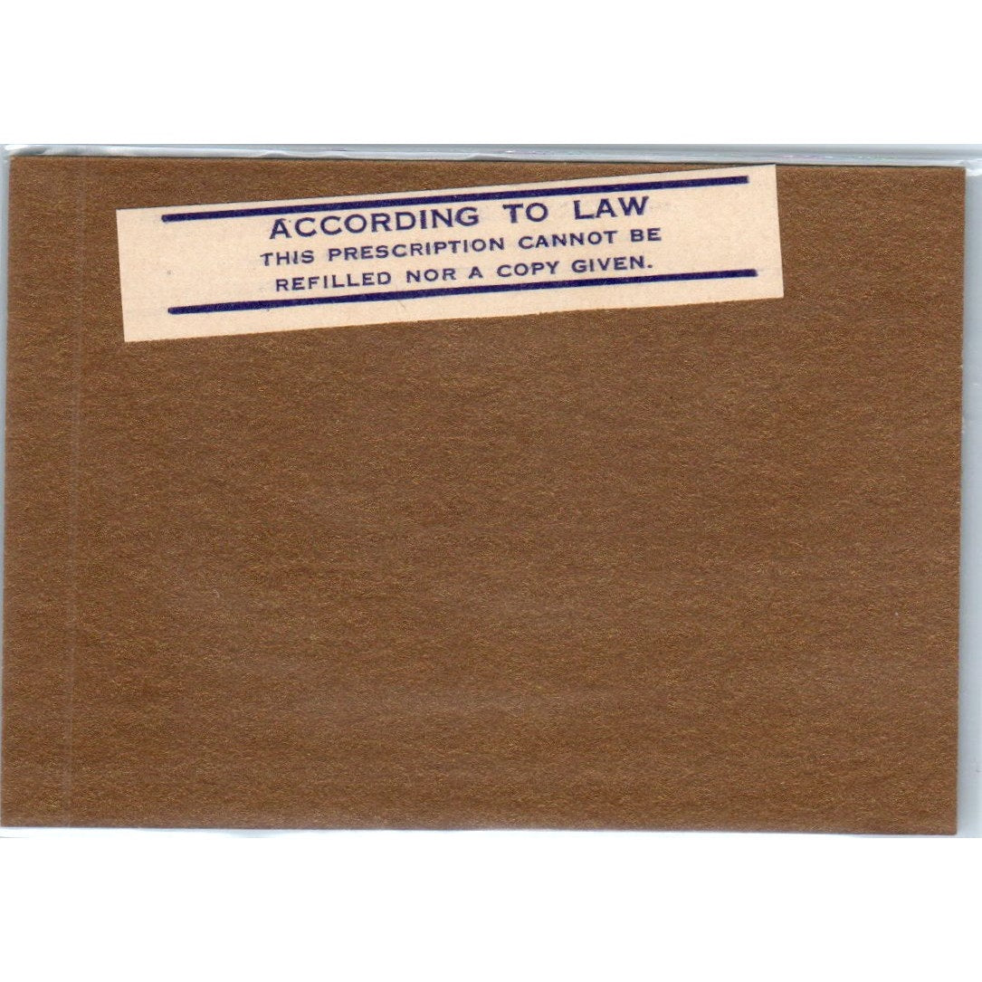No Refills According to Law Antique Apothecary Label TH2-AL