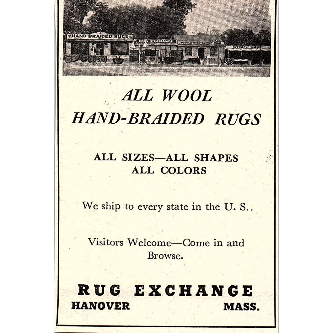 Rug Exchange All Wool Rugs Hanover MA 1952 Yankee Magazine Ad SAG5-M2