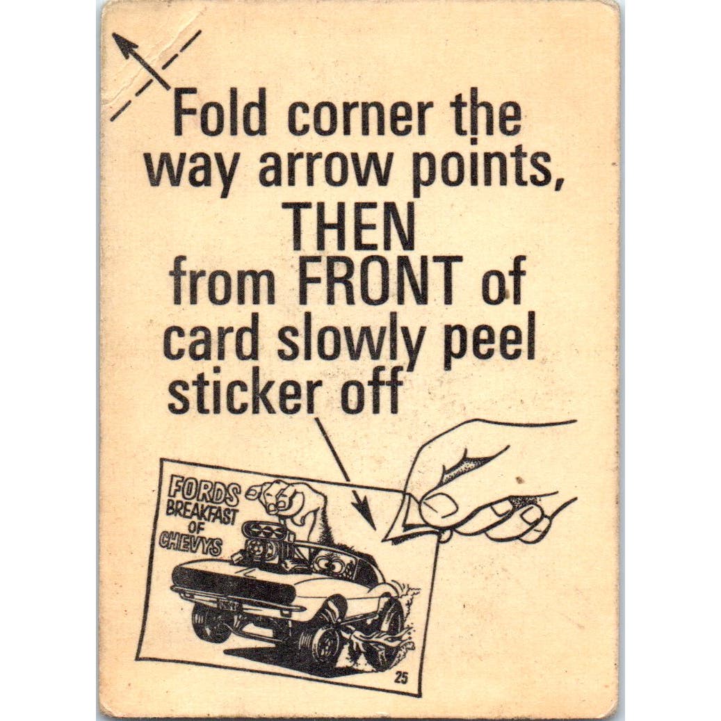 1969 Odd Rods #7 Mad Dragger Donruss Sticker Card AE5