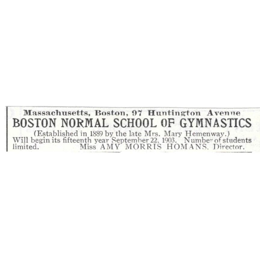 Boston Normal School of Gymnastics Amy Morris Homans c1918 Advertisement AE5-SV3