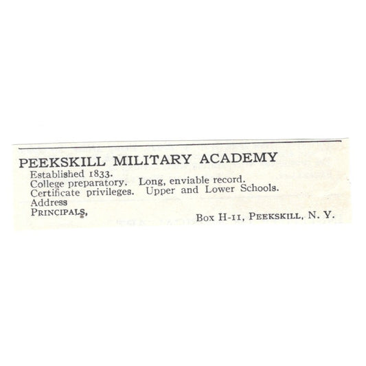 Peekskill Military Academy Peekskill NY 1924 Magazine Ad AD8-O6