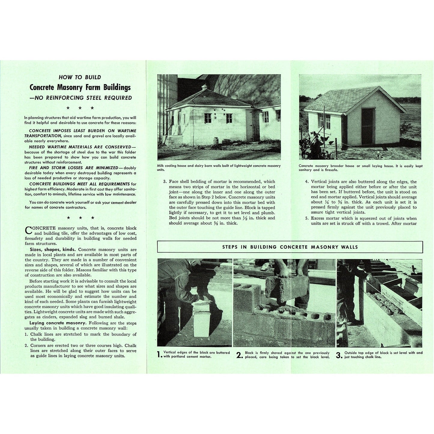 Concrete Masonry Farm Buildings Brochure Portland Cement Des Moines IA AG5-H1