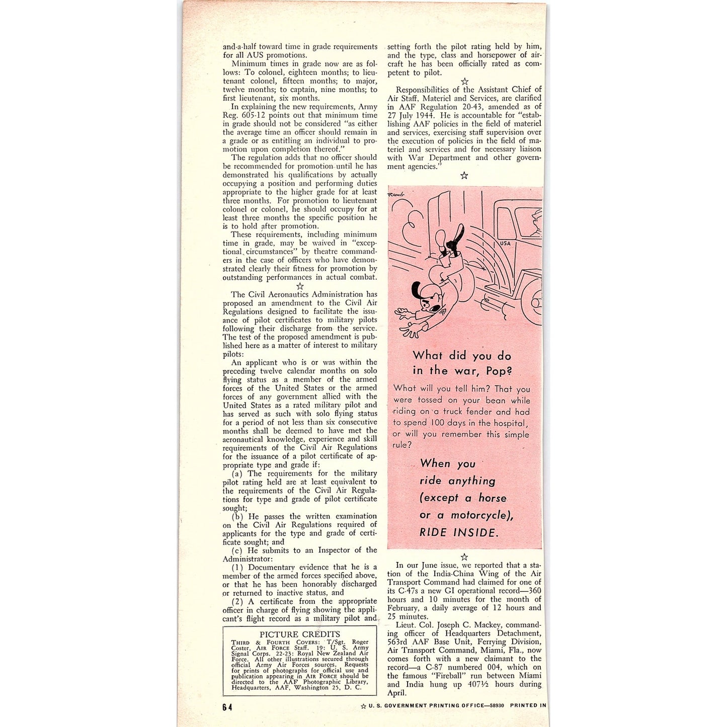 Air Force Magazine - Read It! Pass it On! 1944 WWII Ad AG2-4