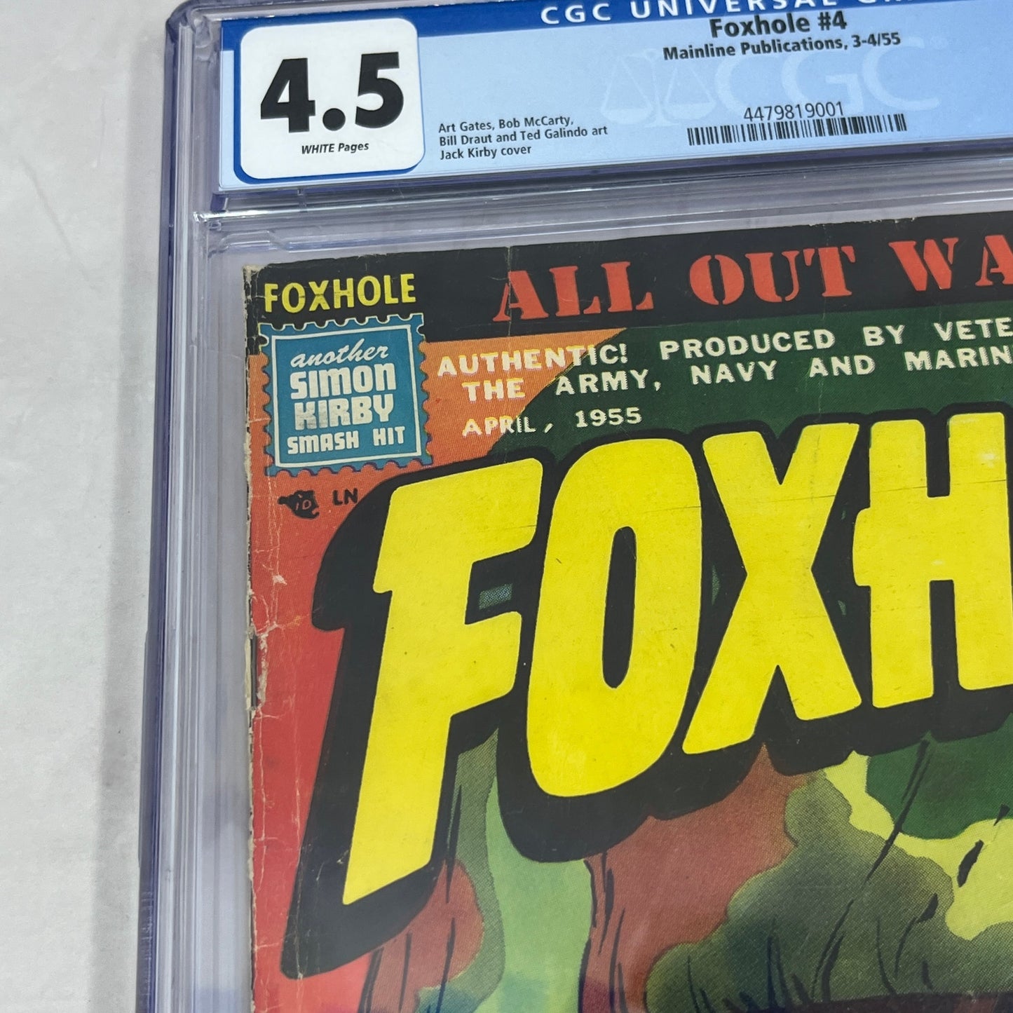 Foxhole #4 1955 CGC 4.5 White Pages Jack Kirby Cover