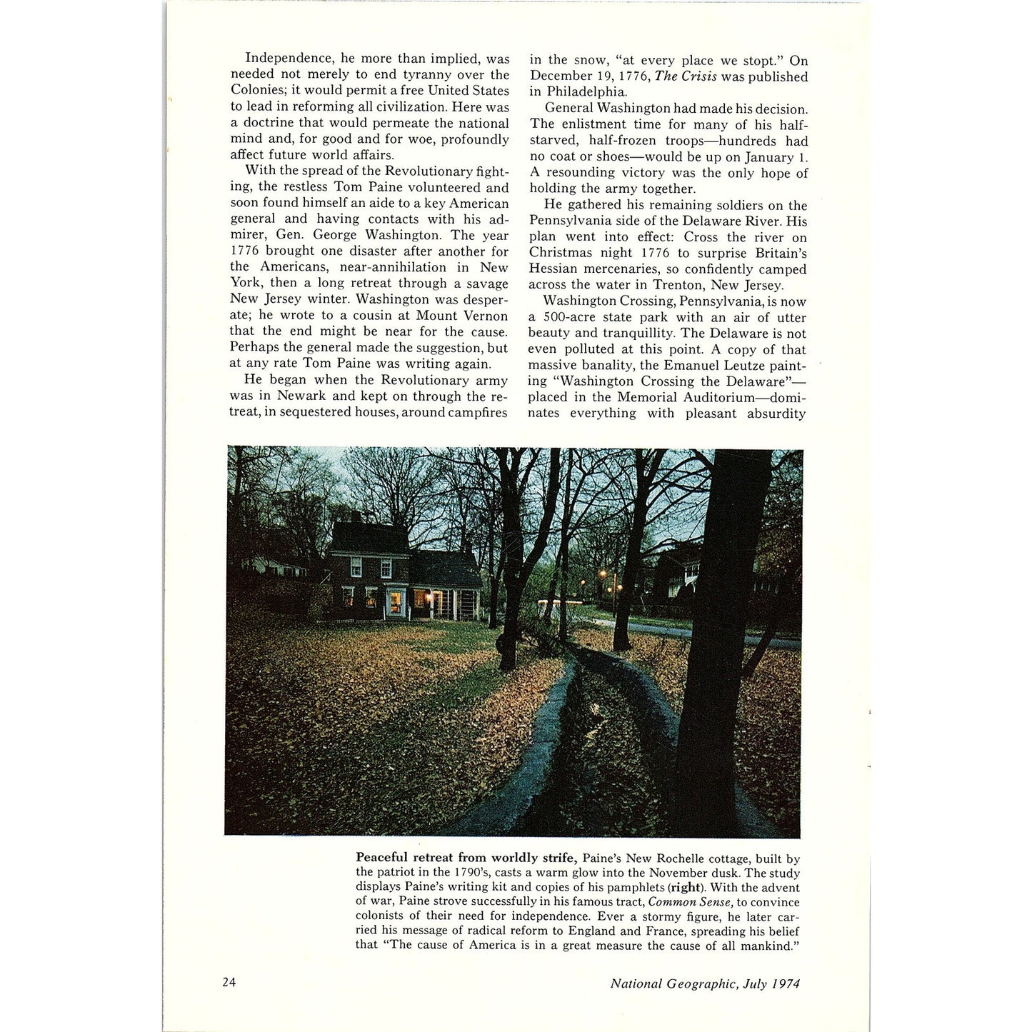 Thomas Paine Writing at His Desk Vintage Art Print 6x10 V4