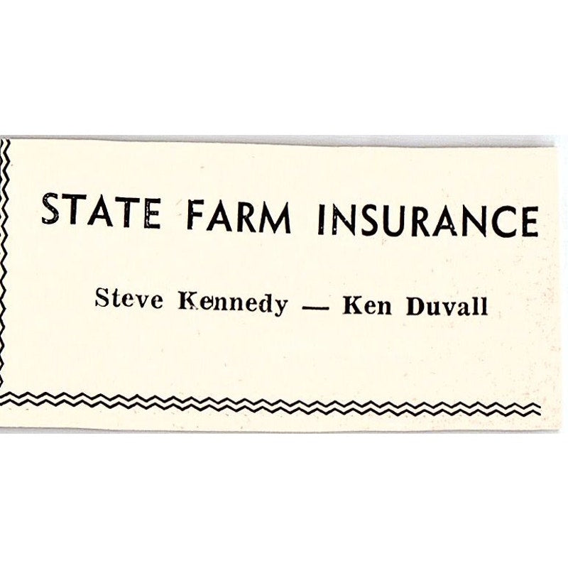 Kirkpatrick Bros., State Farm Ins Steve Kennedy Taft CA c1965 Ad AF8-S22
