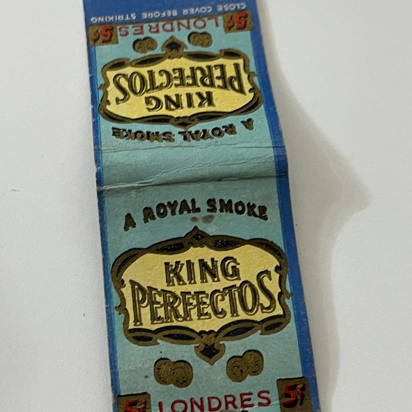 King Perfectos Cigars Londres Vintage Matchbook Cover TB6-MB1-13