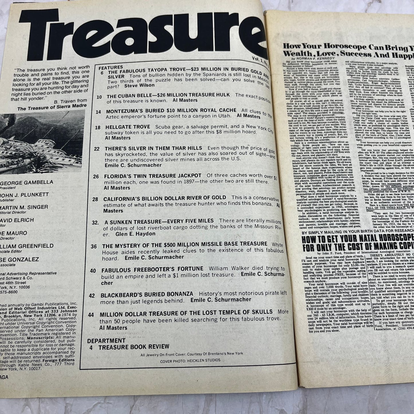 1974 Saga's Special Treasure Hunting Magazine Blackbeard's Georgia Treasure M19