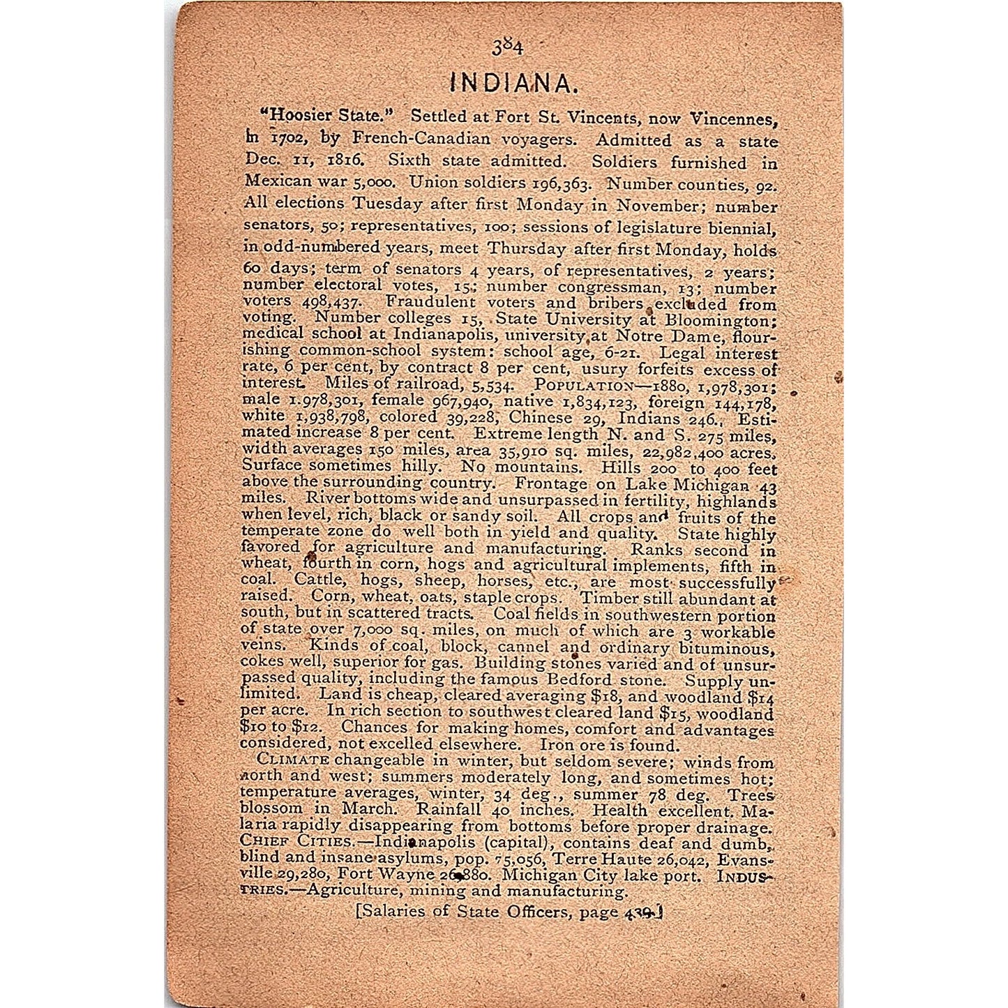 Antique 1889 Map of Illinois 1889 Pocket Map Engraving SAG4-H4