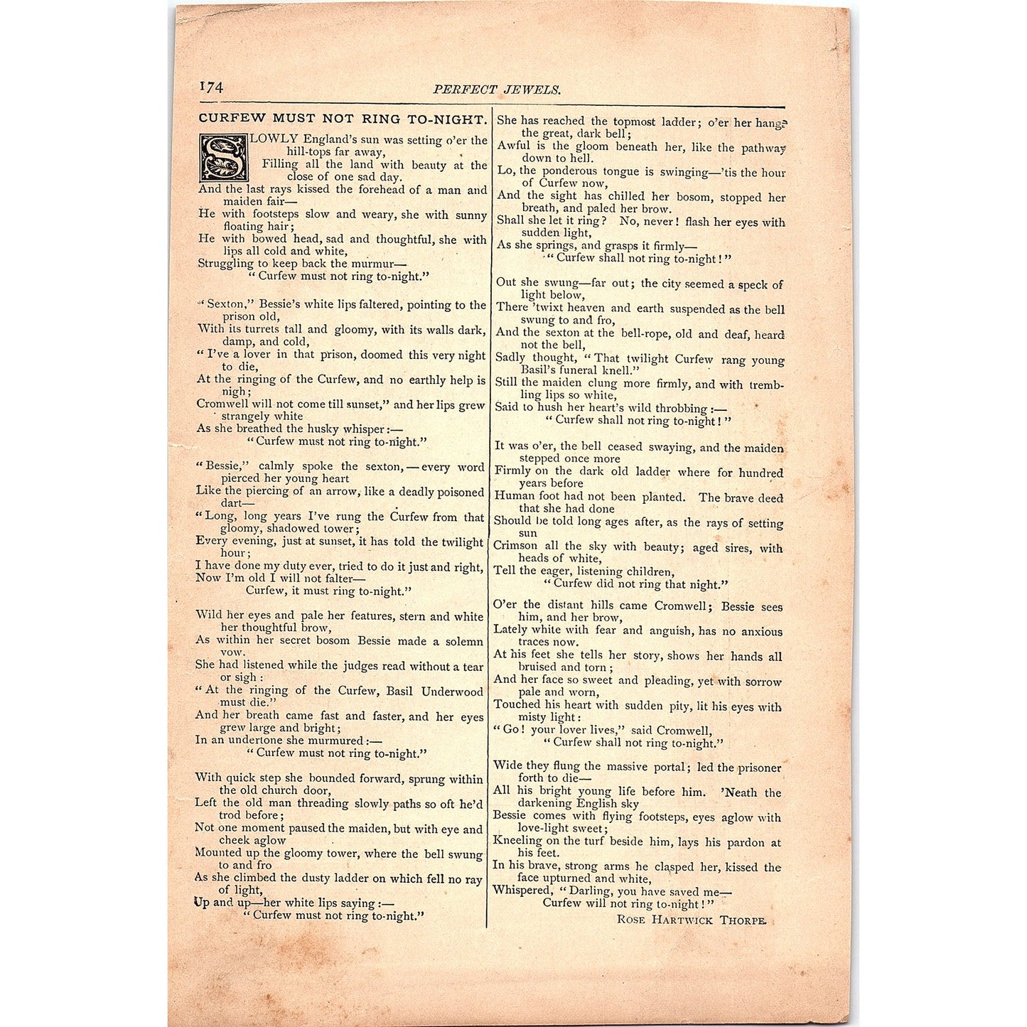 The Duenna Richard Brinsley Sheridan, Curfew Must Not Ring 1884 Poem TA5-CJ-3